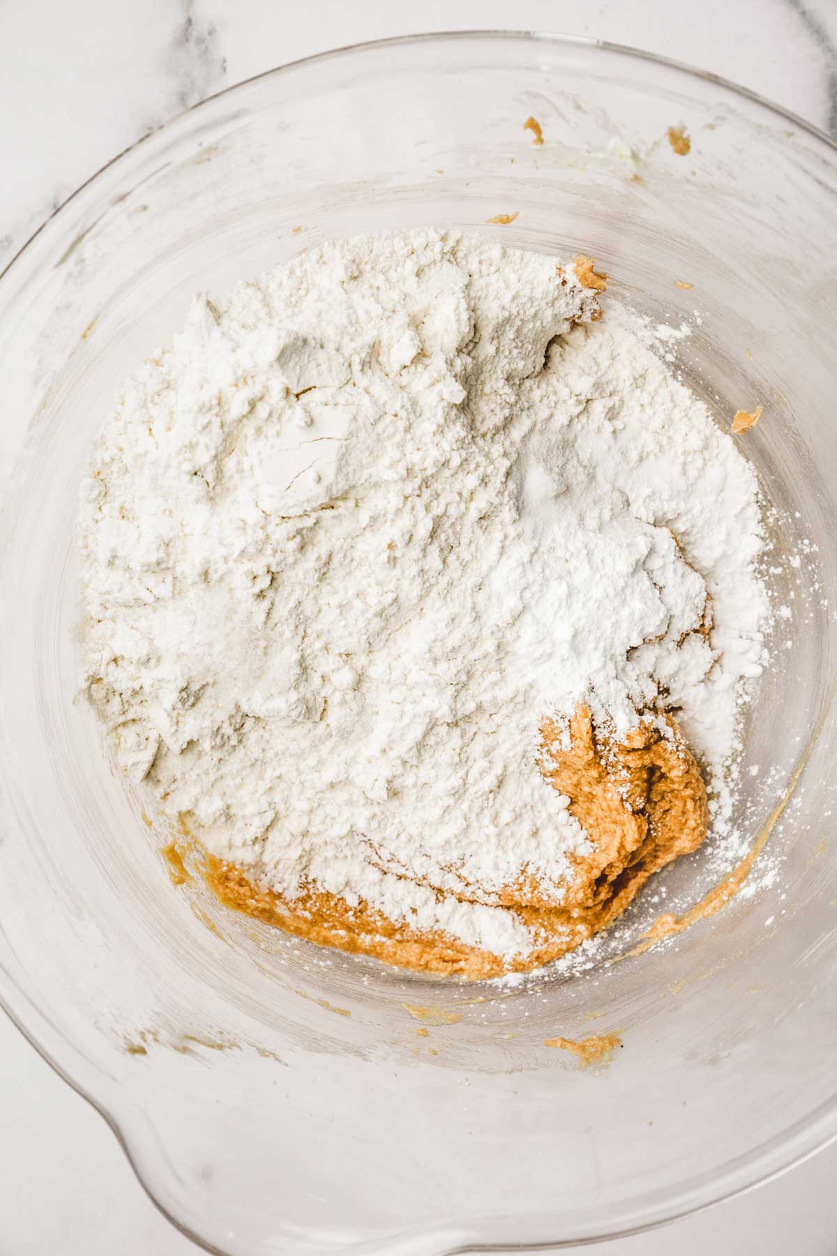 large bowl with flour mixture