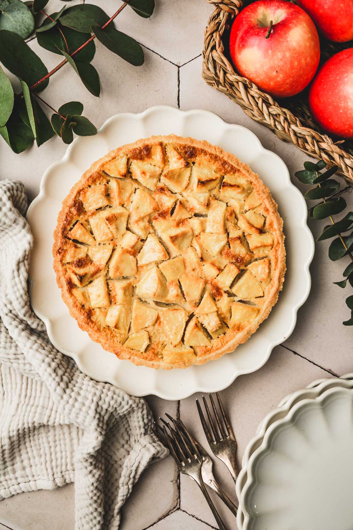 Apple tart on a plate