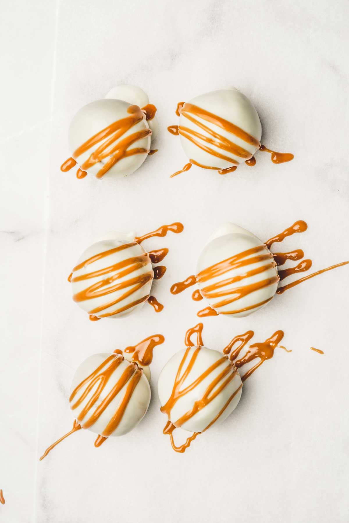 parchment paper with biscoff truffles