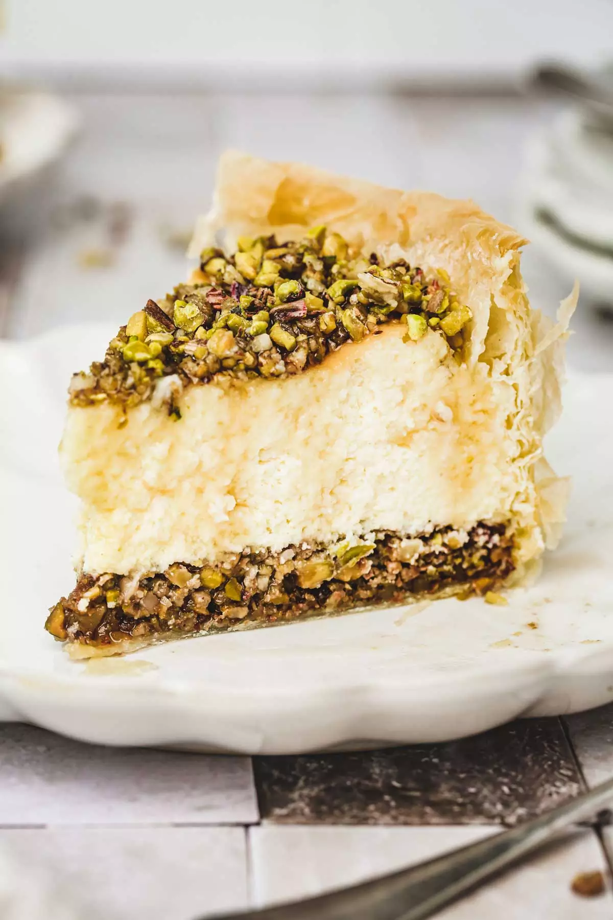 part de cheesecake au baklava