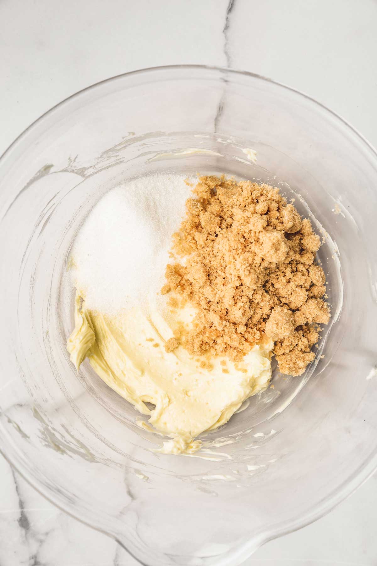 large bowl with butter and sugar