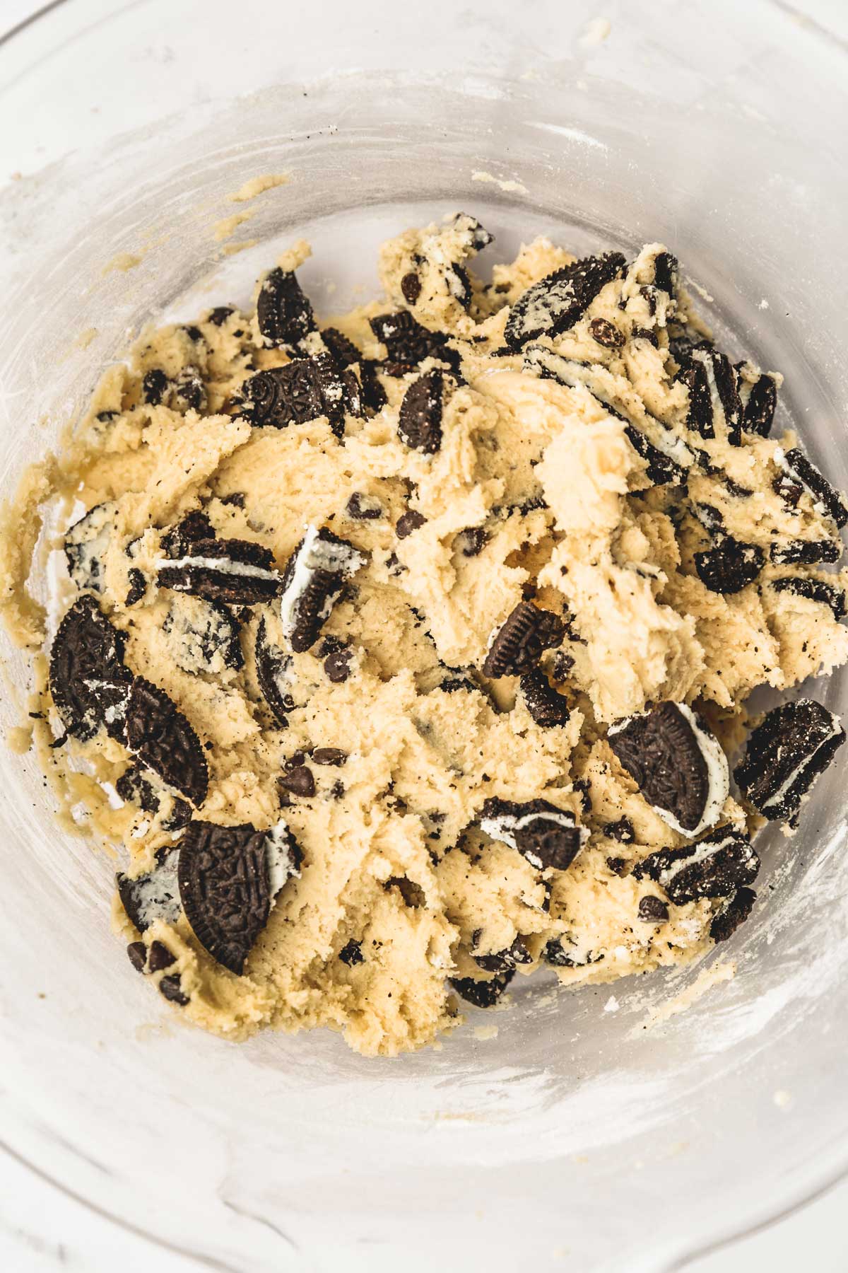 large bowl with oreo cookie dough balls