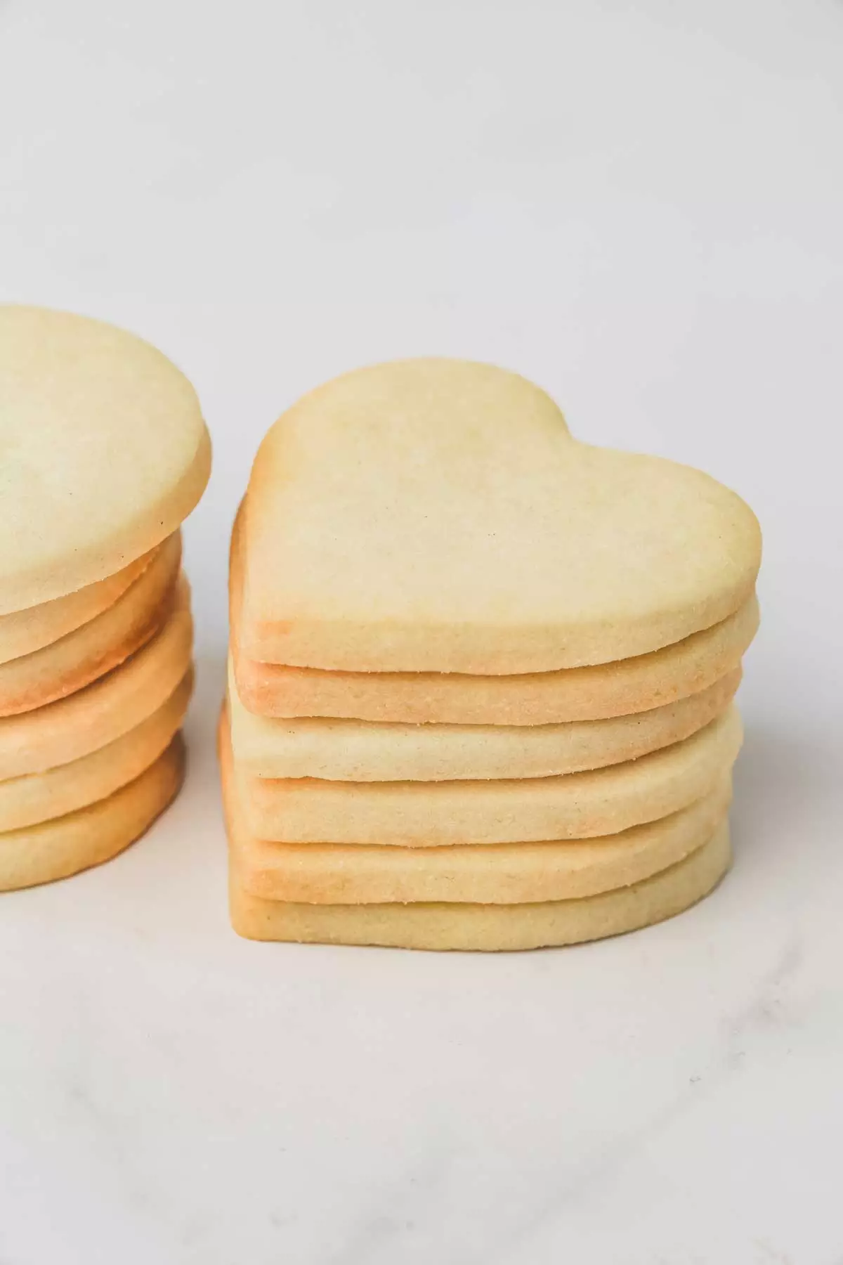 cut out heart shaped sugar cookies