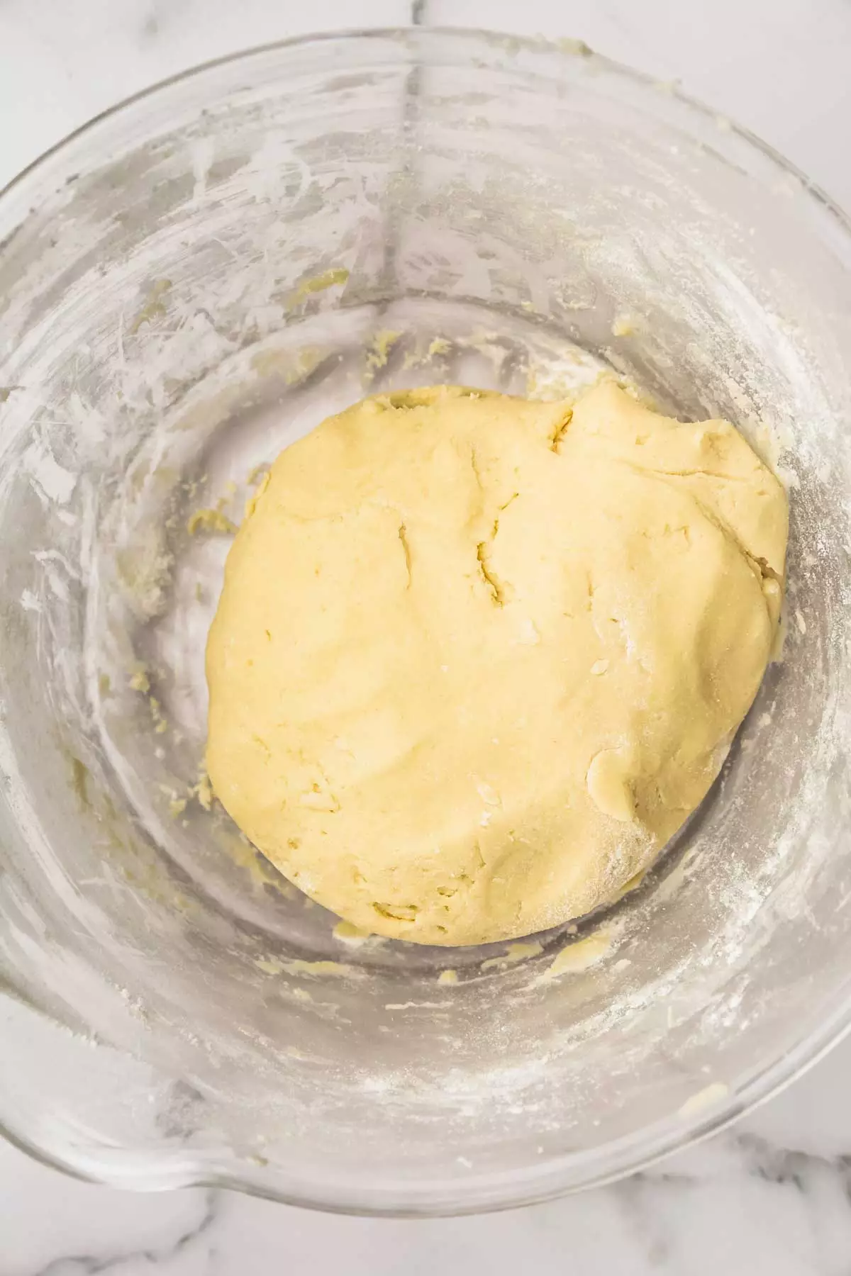 mixing bowl with sugar cookie dough