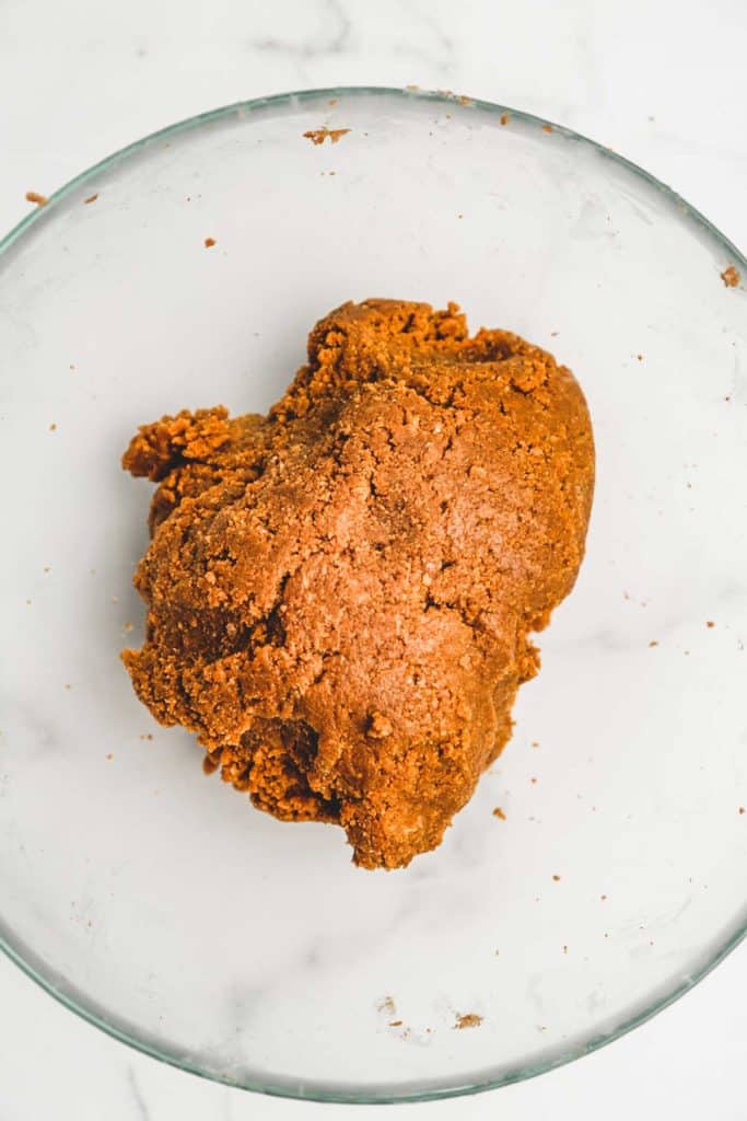 Biscoff cookie truffle dough balls in a bowl