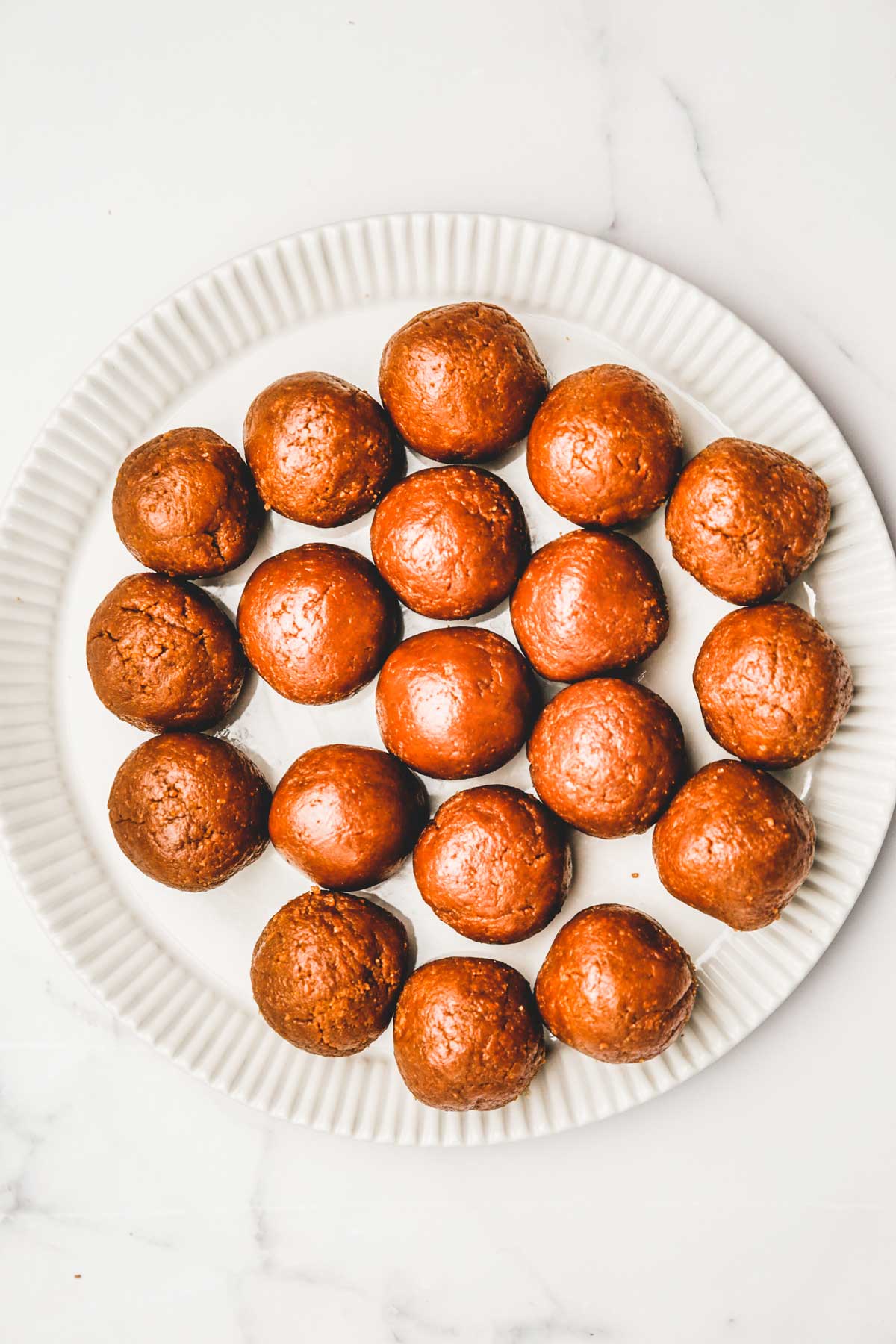 plate with shaped biscoff balls