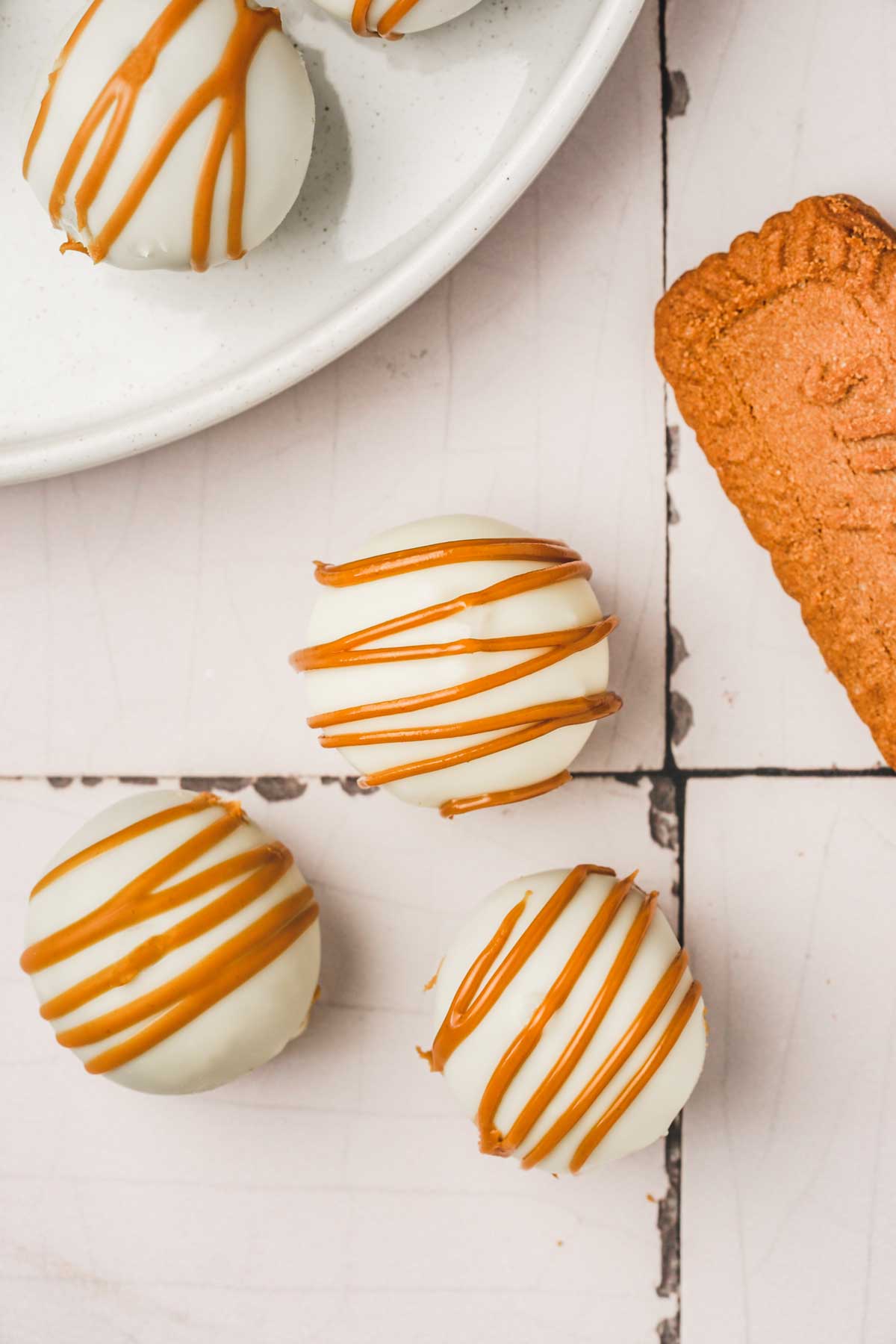 cookie butter truffles on a table