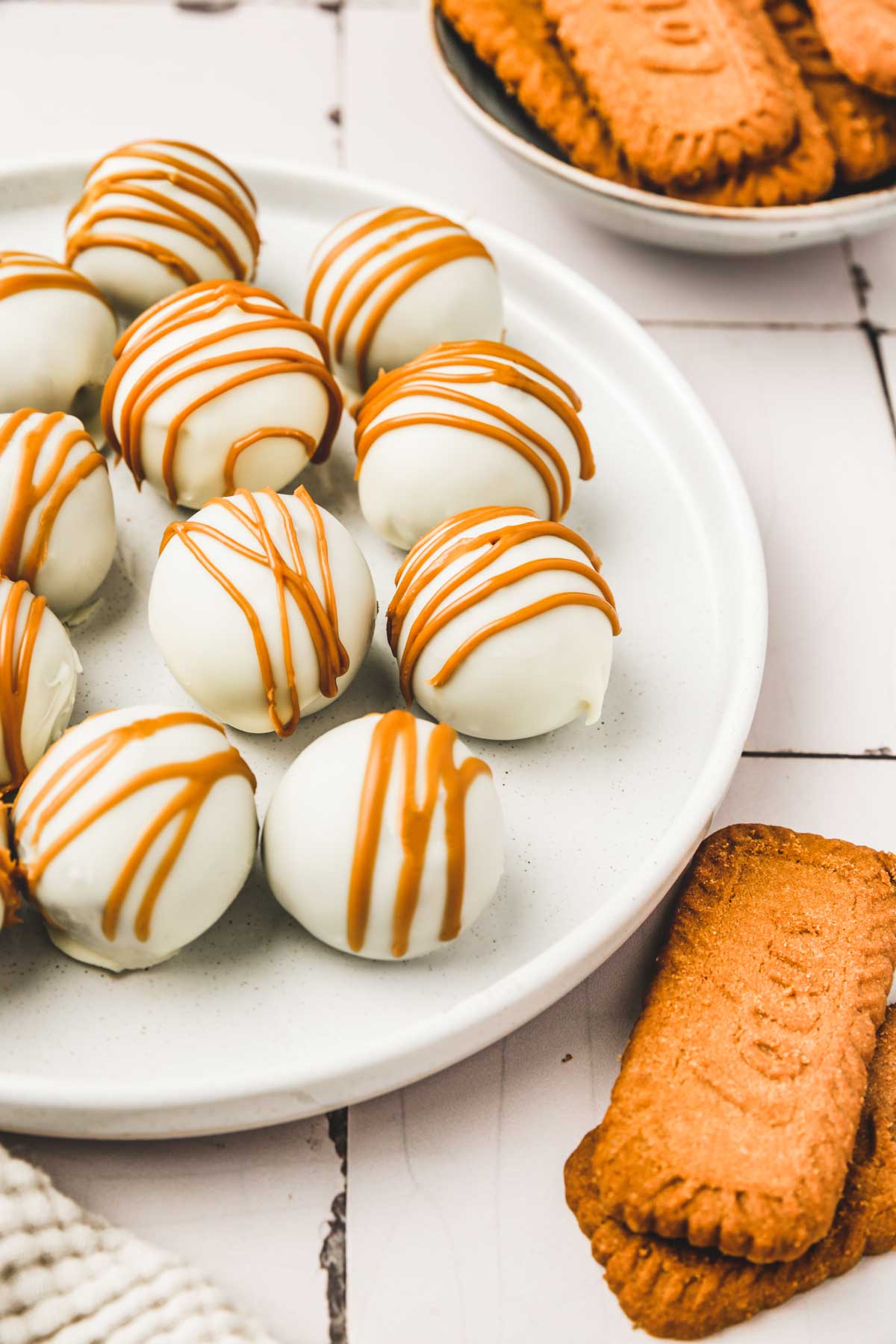 biscoff truffles on a plate