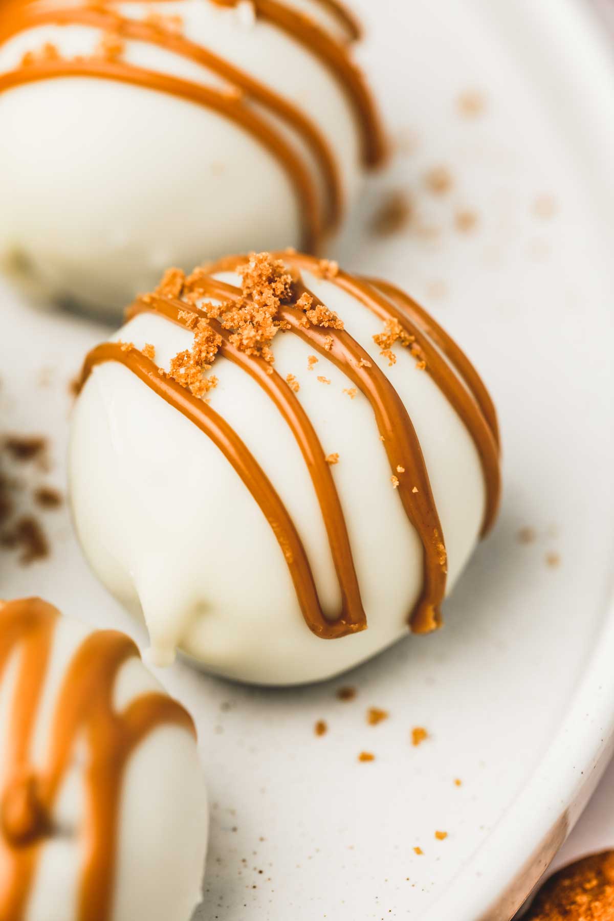 biscoff truffles on a plate