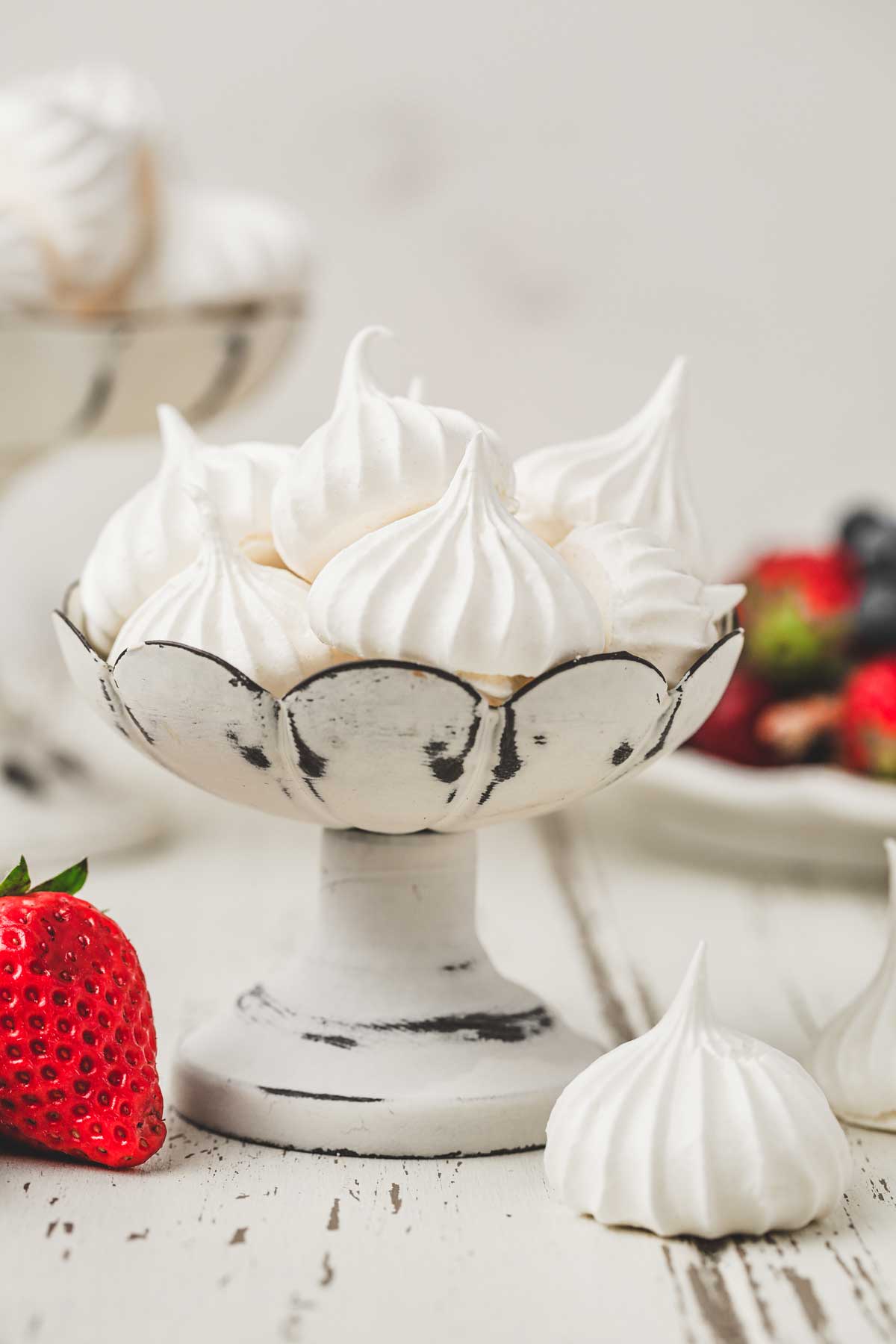 bowl with meringue cookies