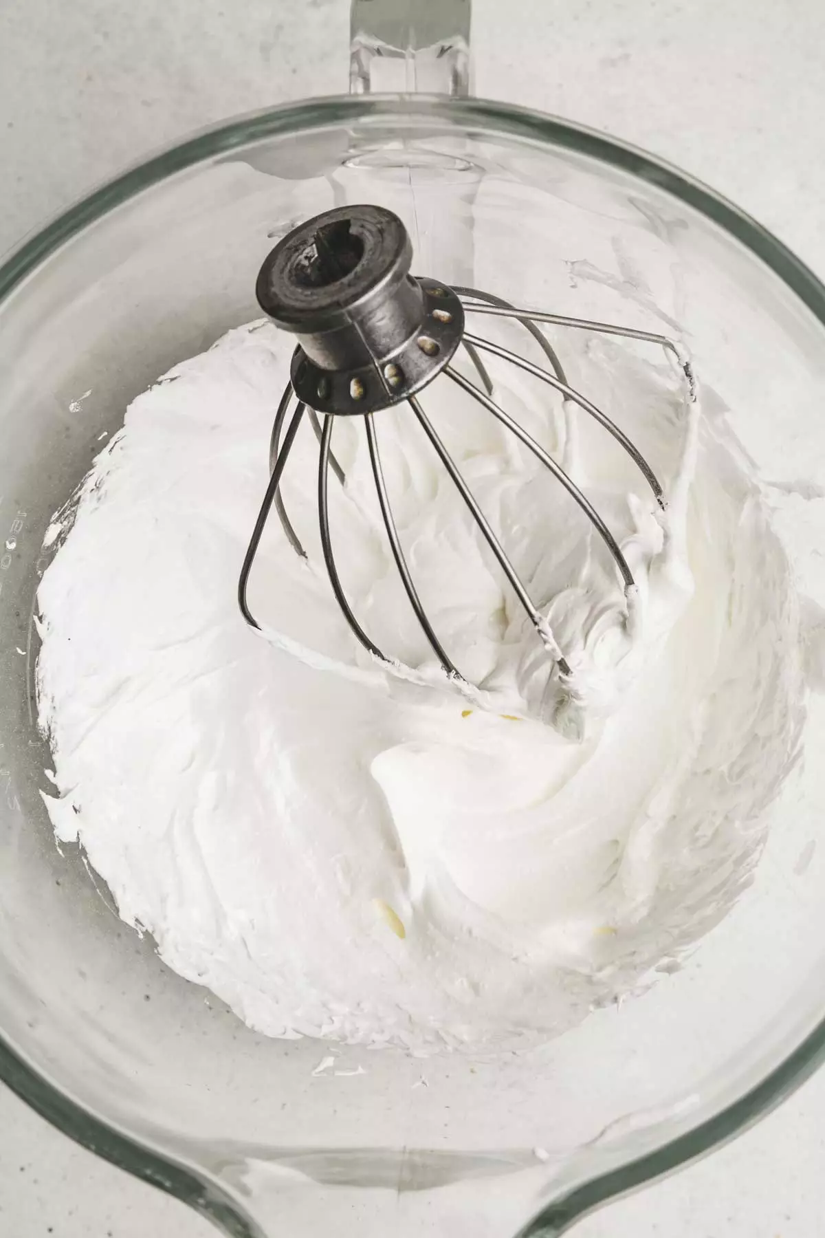 bowl with meringue mixture