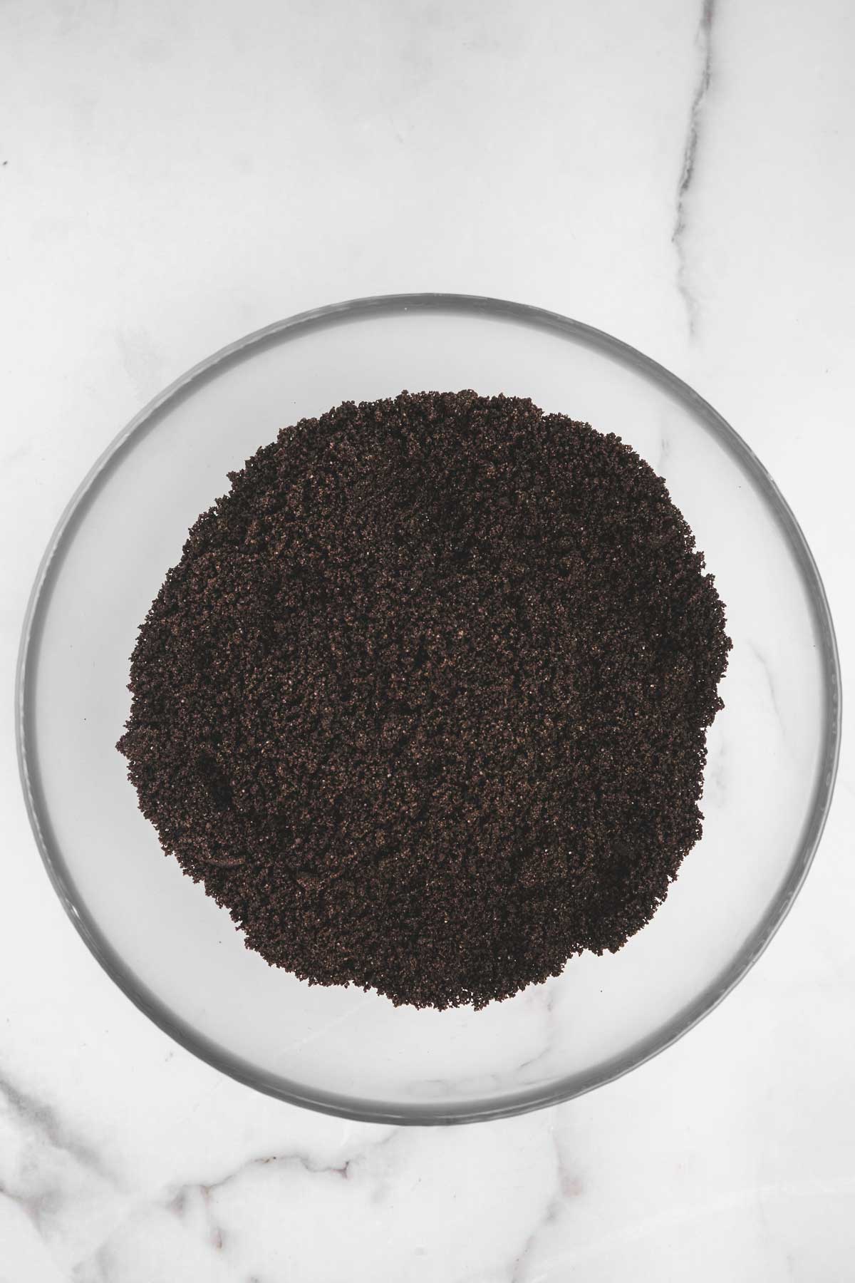 medium bowl with oreo crumbs
