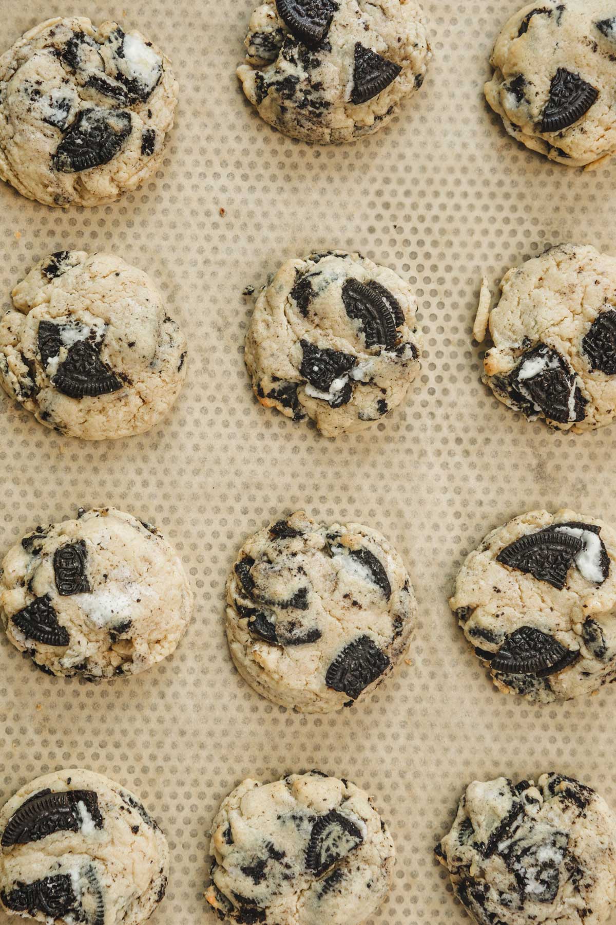 oreo cookies on a baking sheet