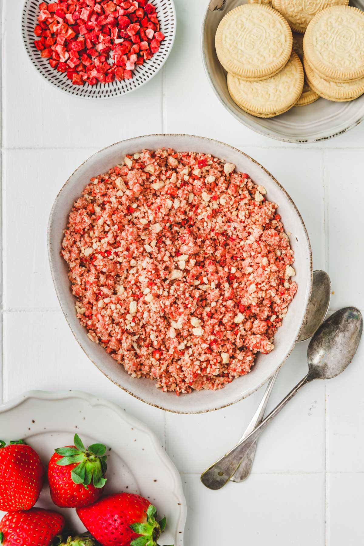crumble topping on a bowl