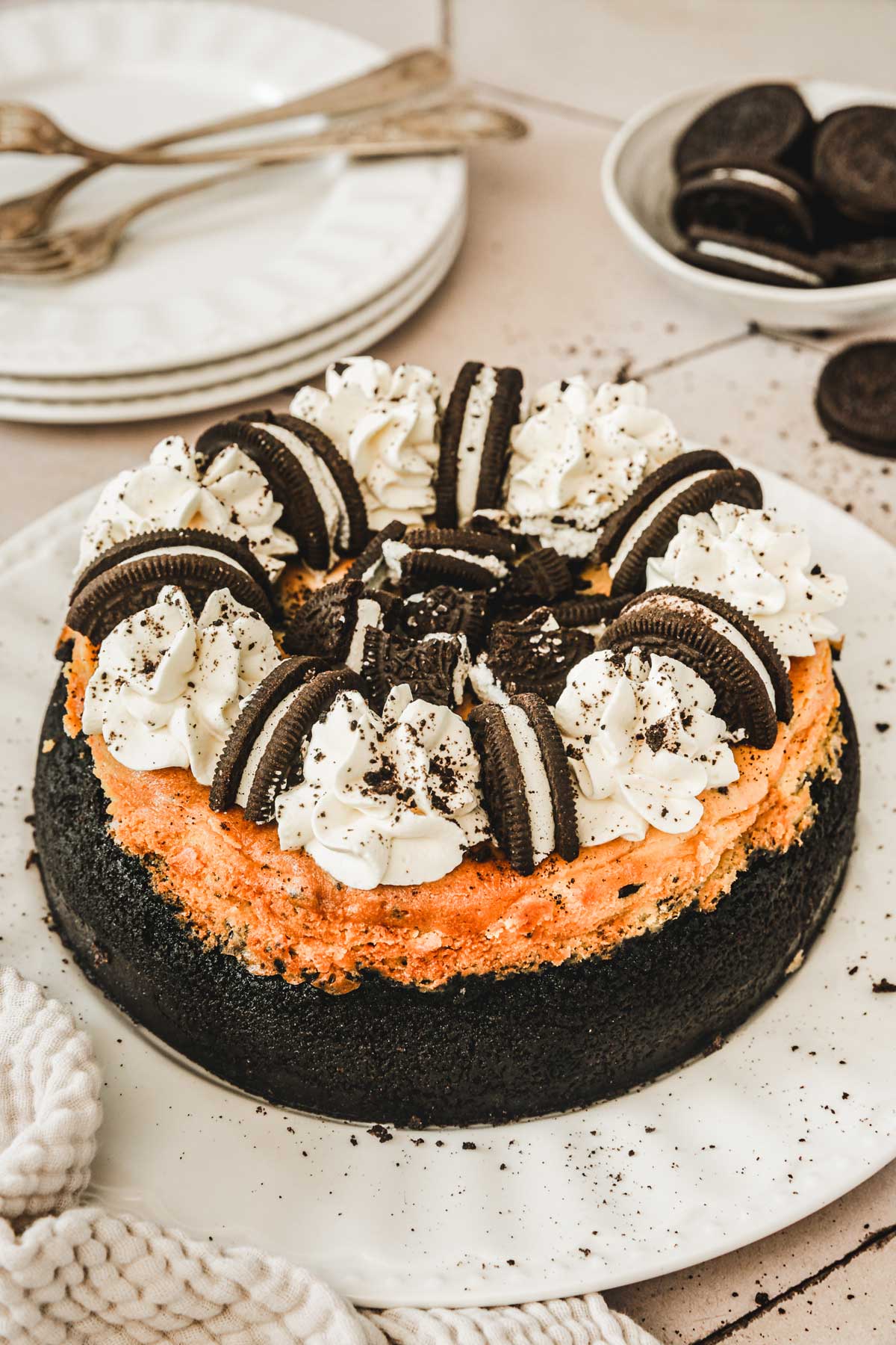 oreo cheesecake on a table