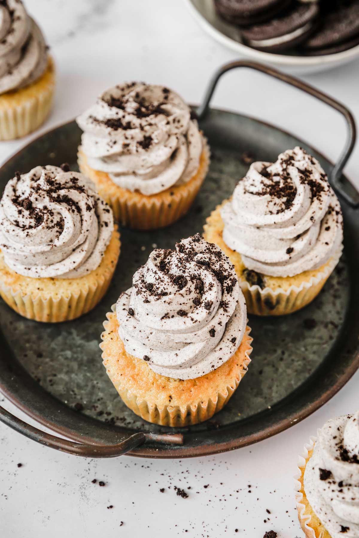 oreo cupcakes in a plate