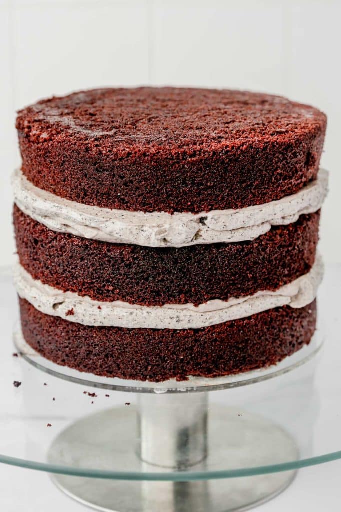 3 layers of chocolate cake