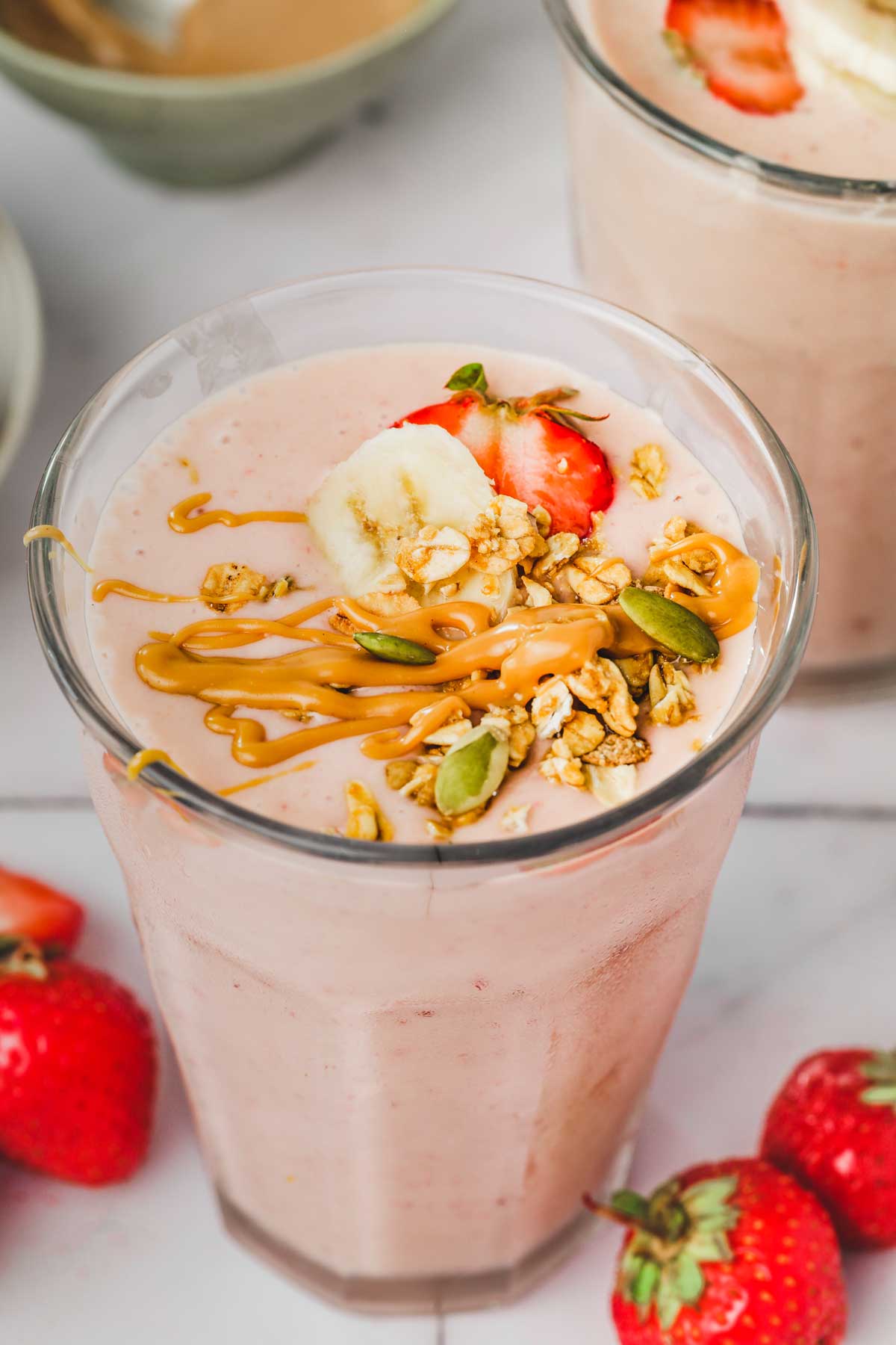 smoothie fraise et beurre de cacahuètes