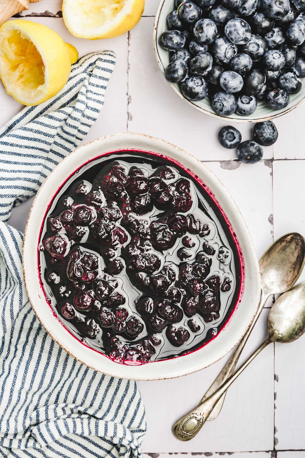 bowl with blueberry compote