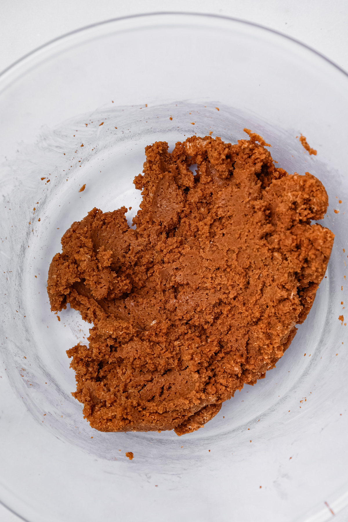 bowl with biscoff cake pop dough ready to shape