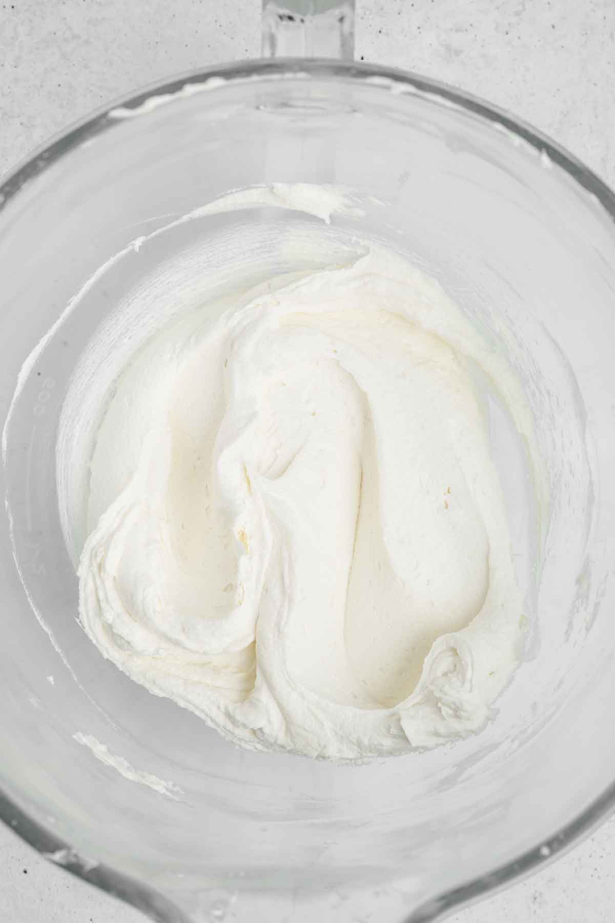 mixing bowl with american buttercream whipped