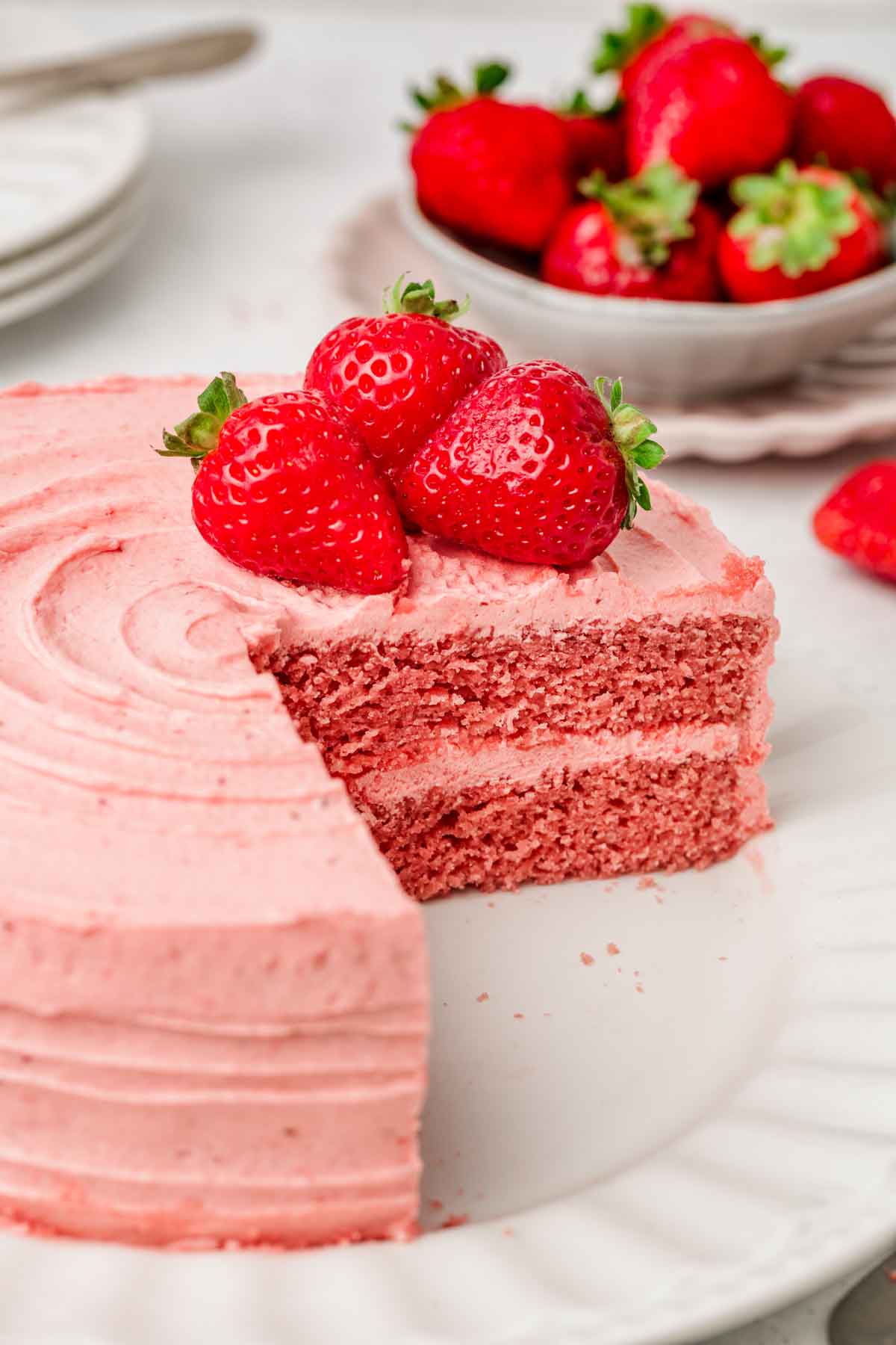 Easy Strawberry Buttercream Birthday Cake Recipe From Scratch