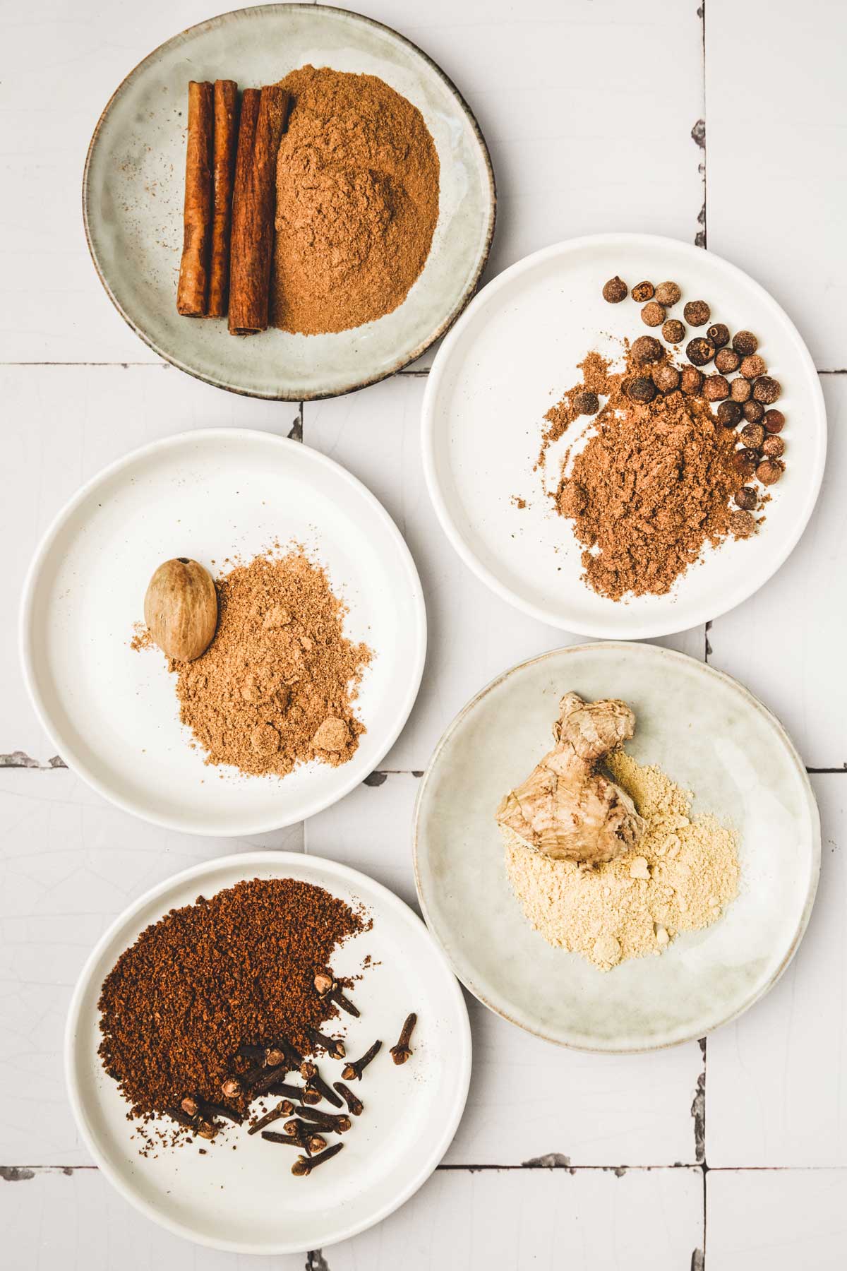 bowls with ground spices