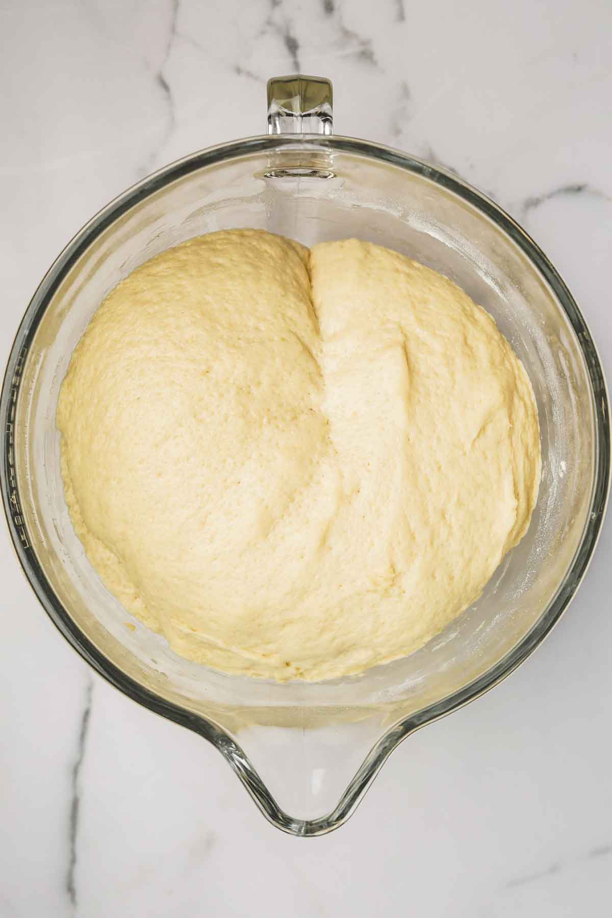 pâte à briochée gonflés dans une large récipient