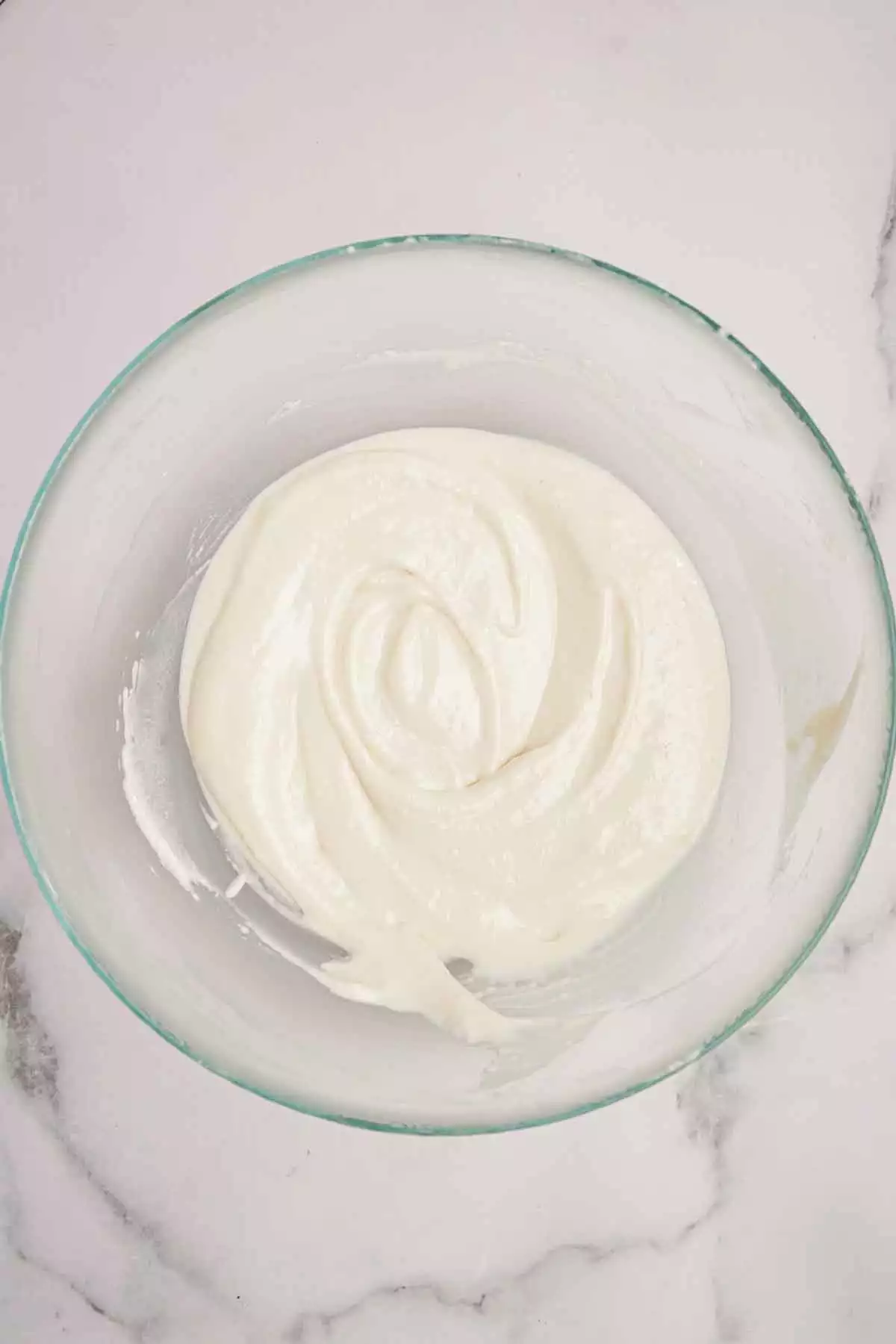 mixing bow with cream cheese frosting