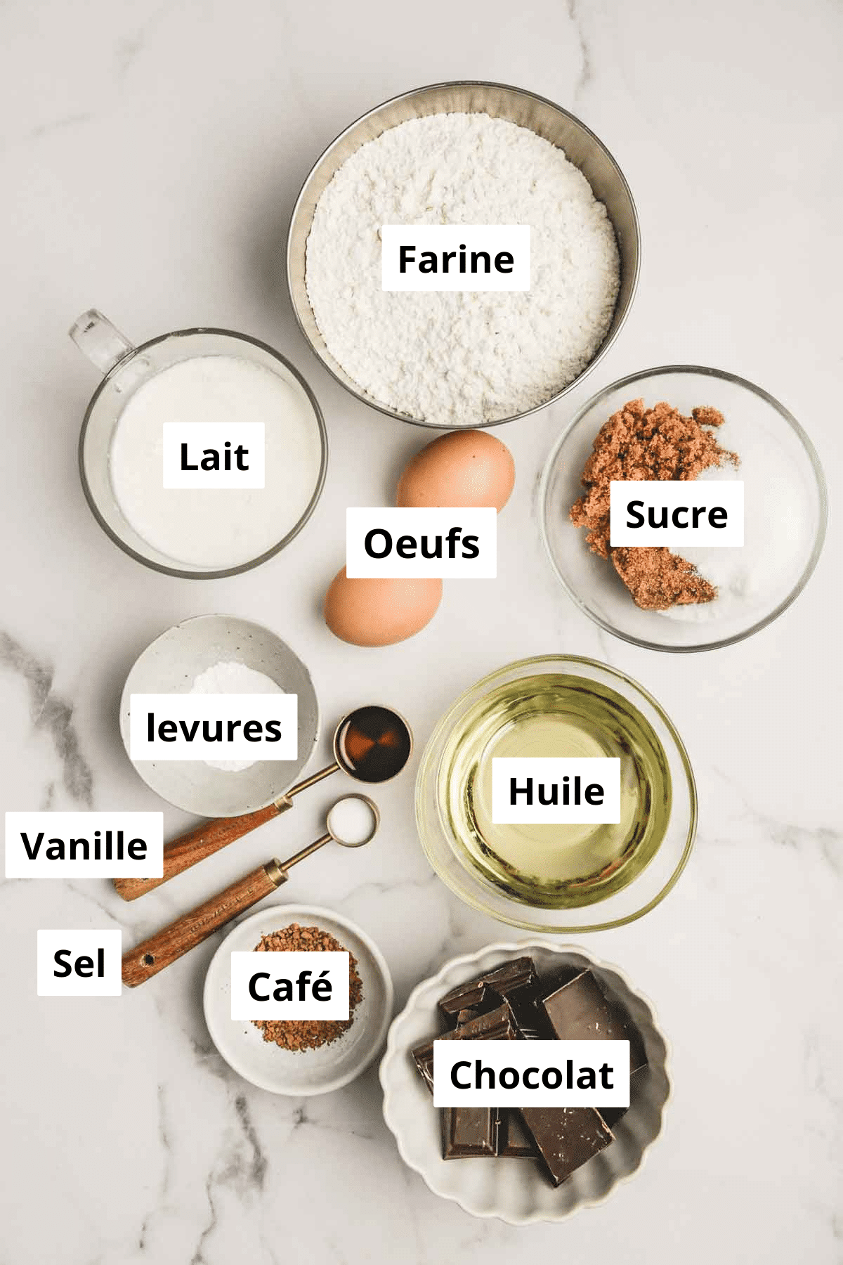 bols avec des ingrédients