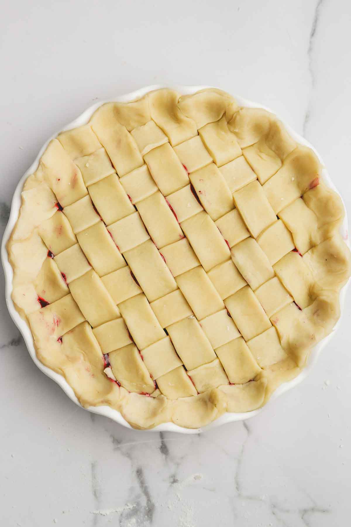 tarte aux myrtilles avant cuisson