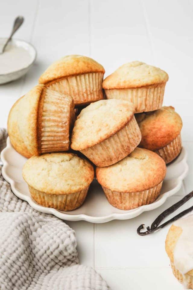 Best Fluffy Vanilla Muffins Recipe with Vanilla Glaze