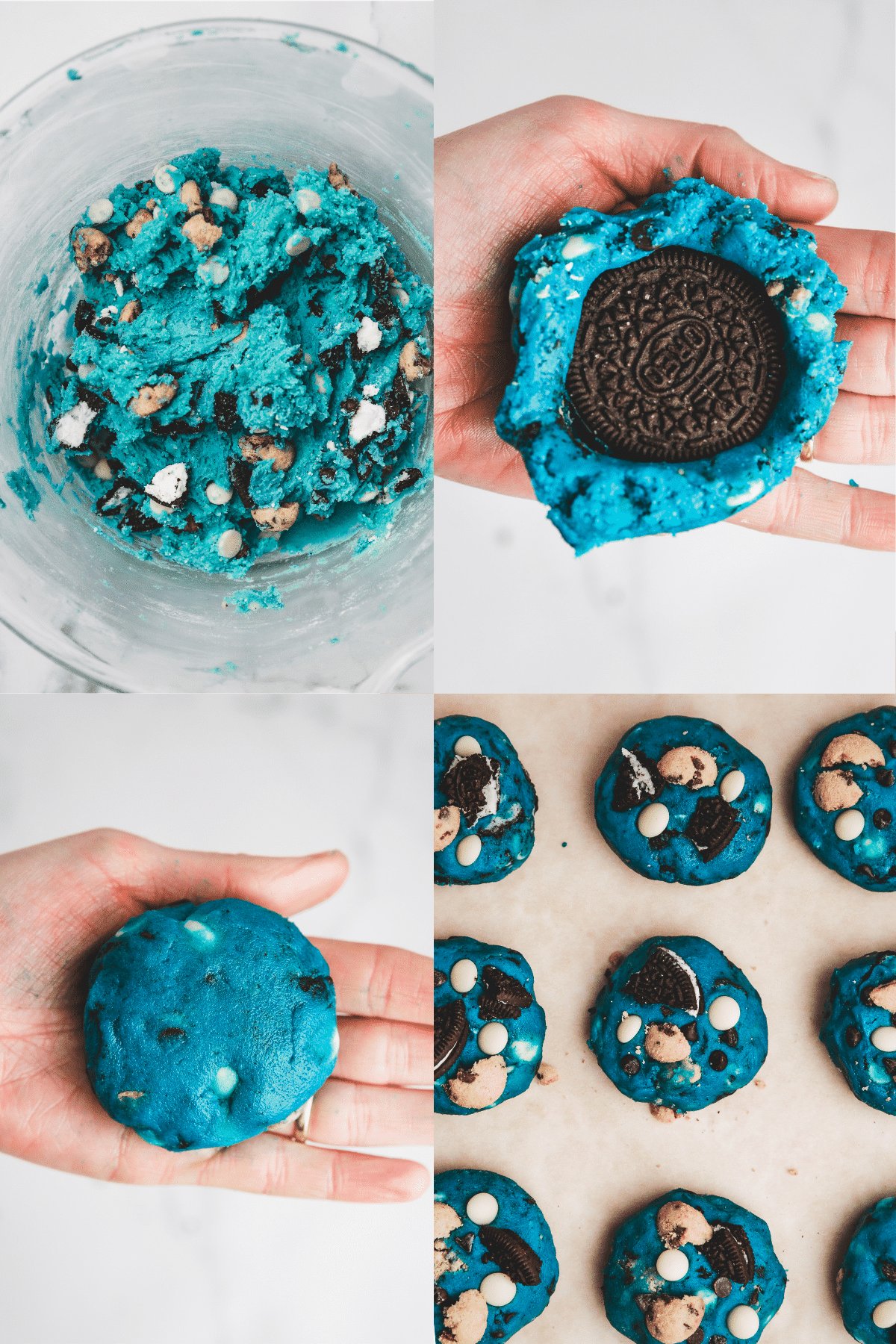 how to shape cookie monster cookies in pictures