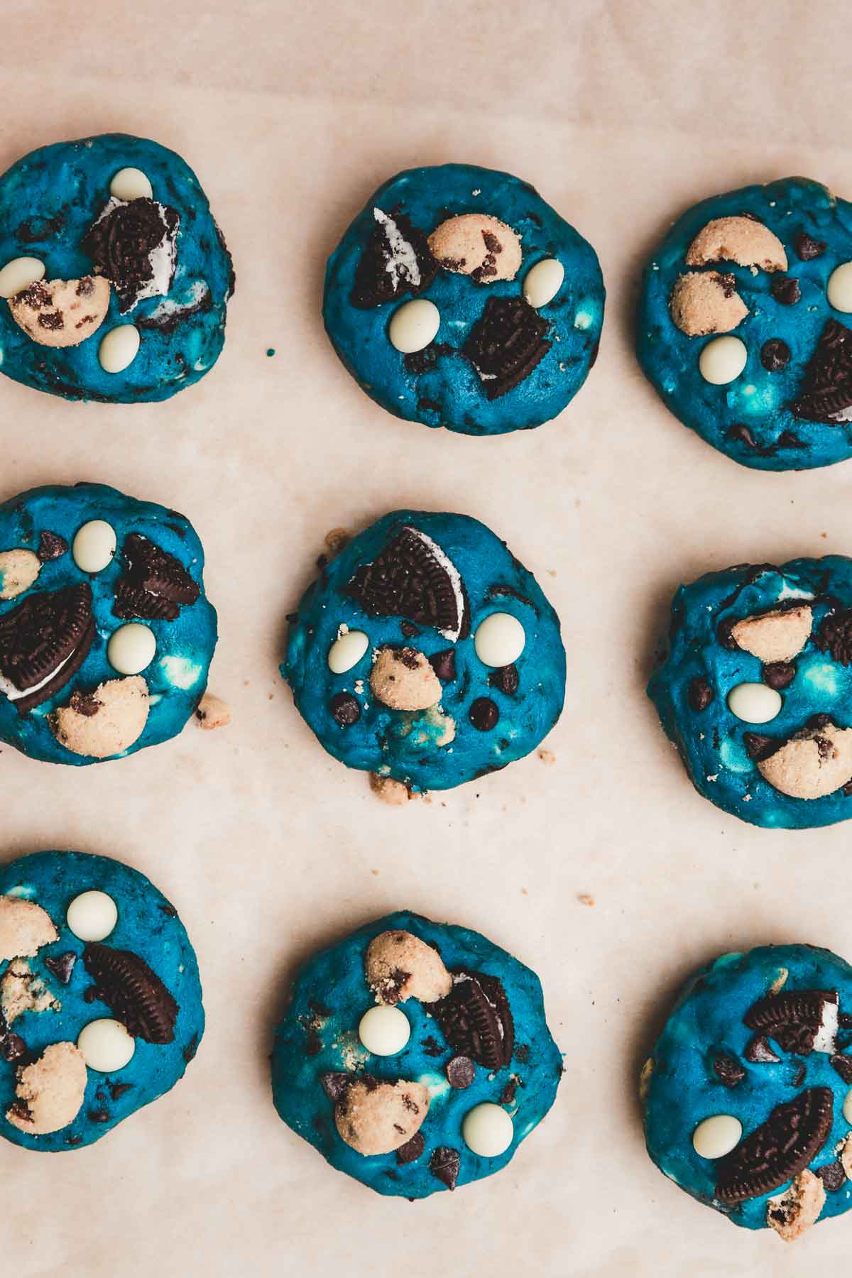 baking sheet with oreo cookie dough balls