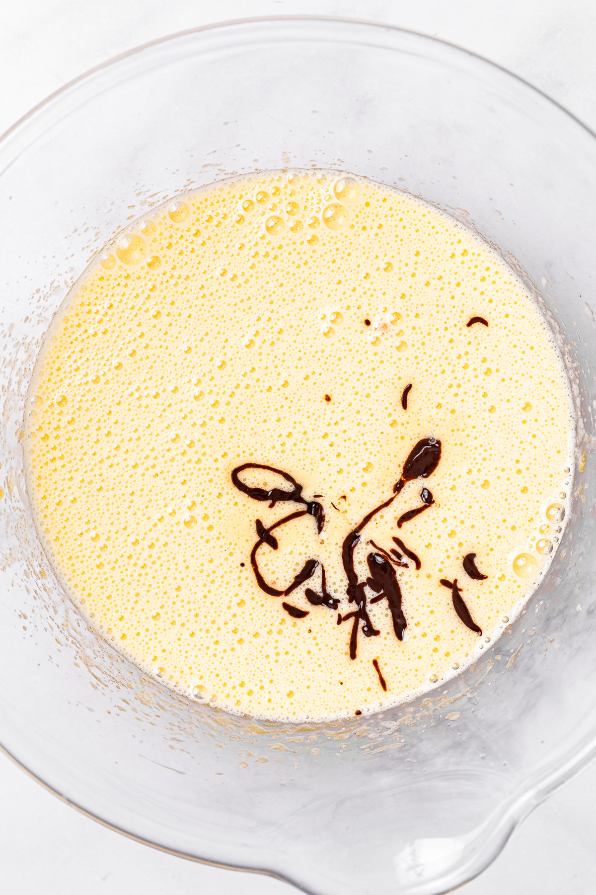 chocolate mixture combined with egg mixture