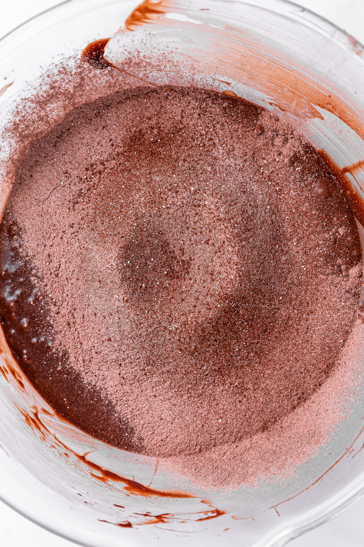 fudgy brownie batter with dry ingredients added
