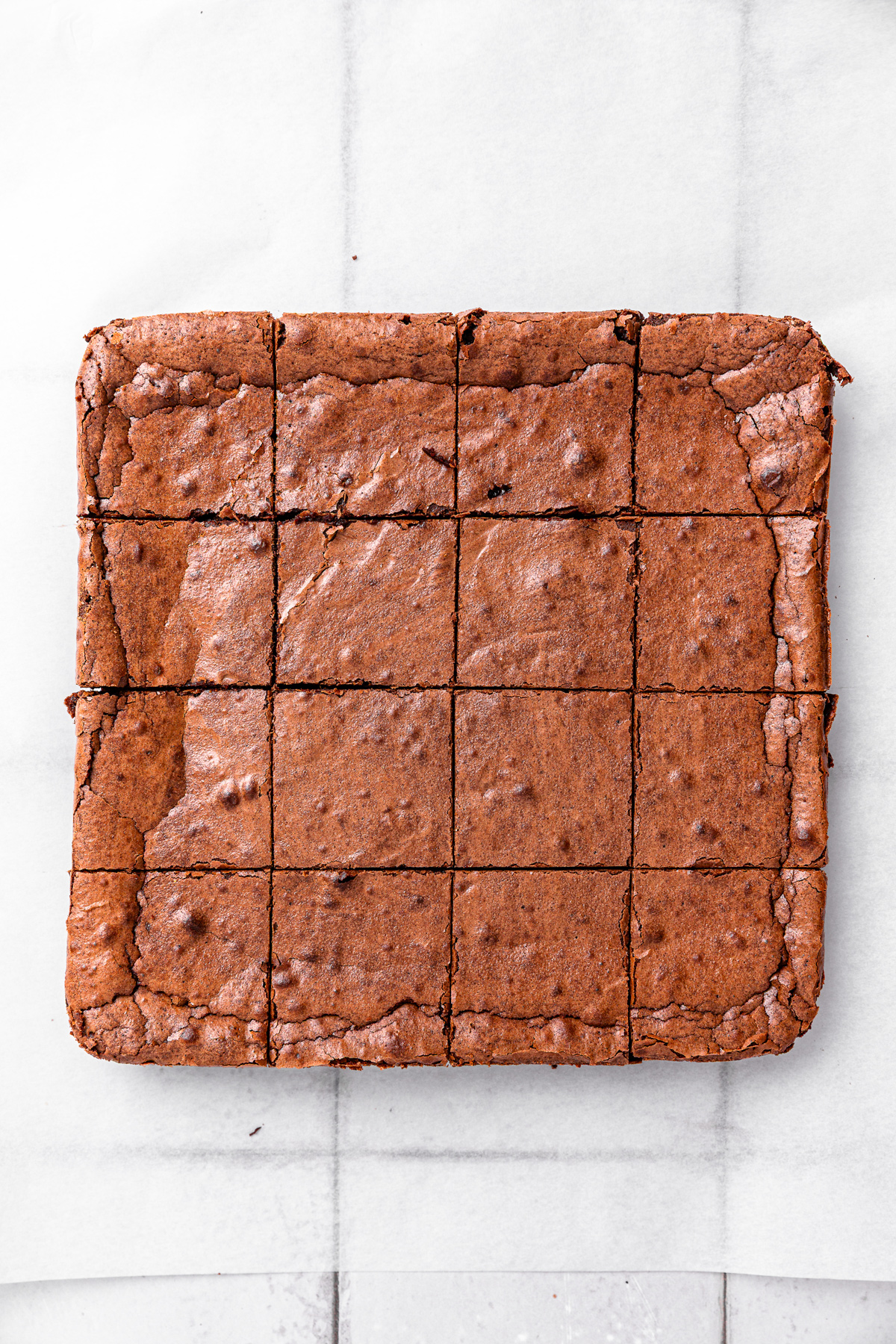 fudgy brownies cut into 16 squares