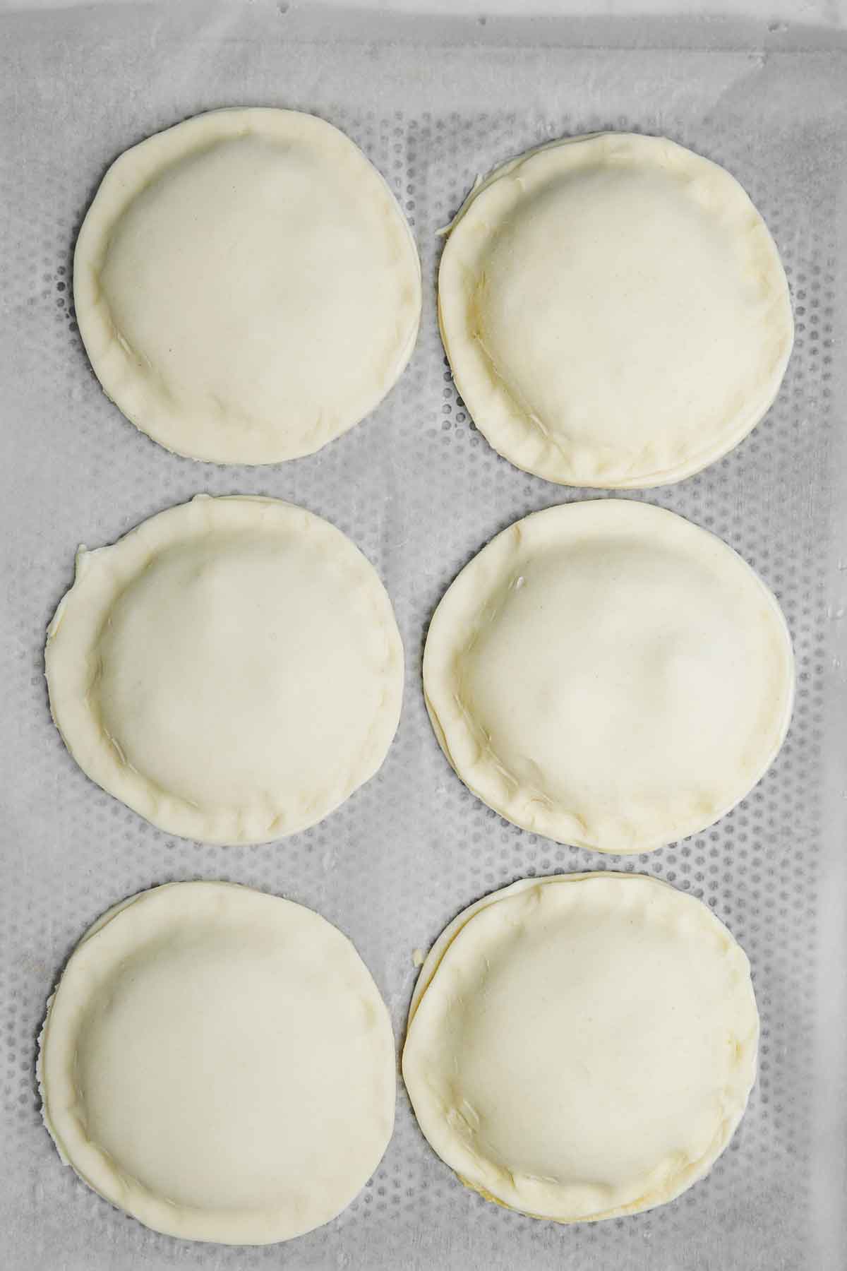 Mini galette des rois before baking