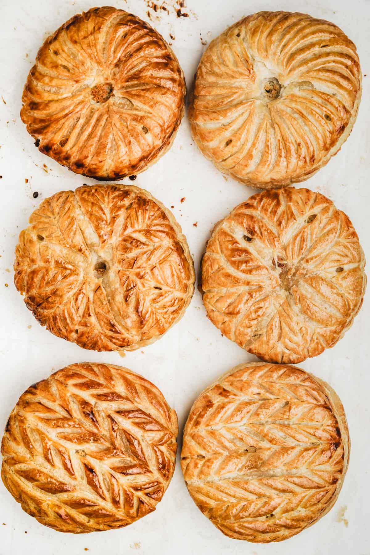 mini french galette des rois baked