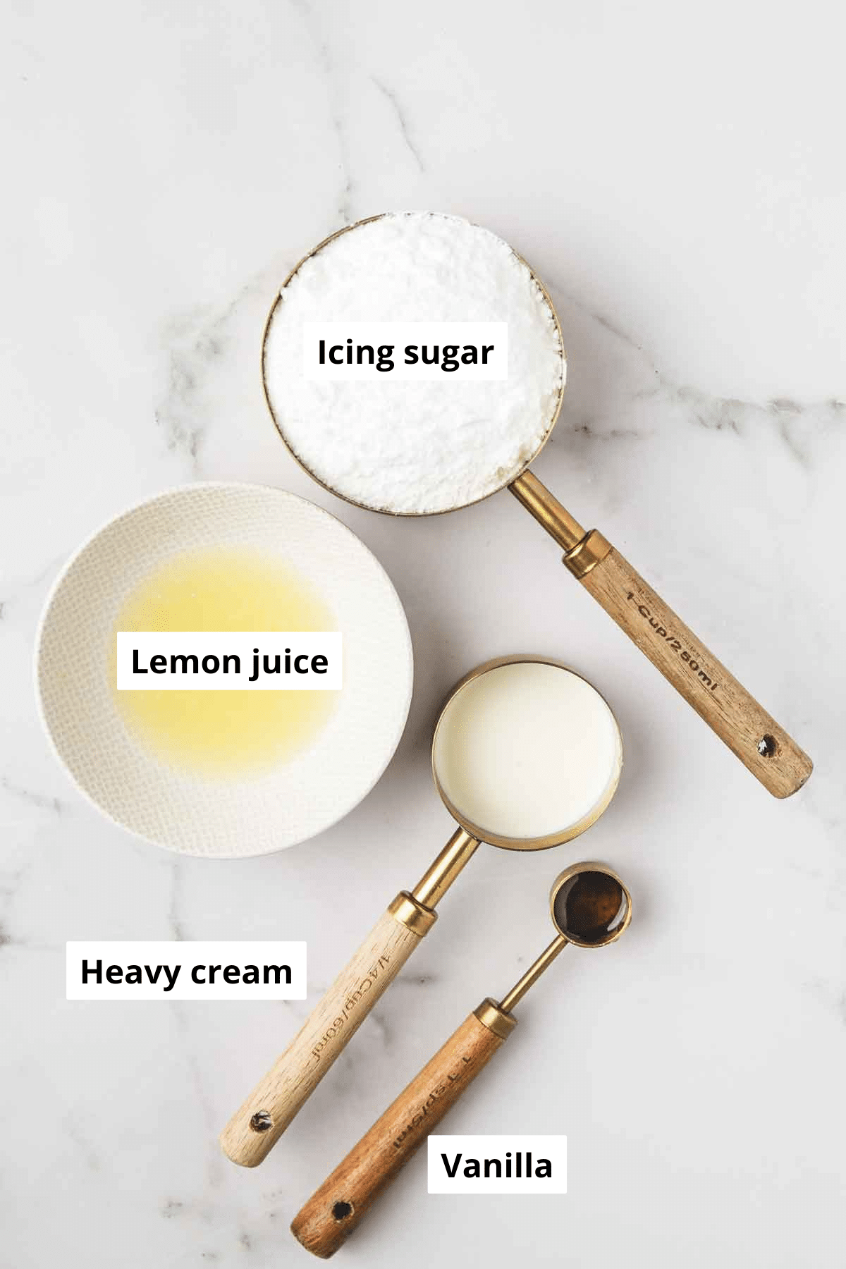 bowls with lemon glaze ingredients