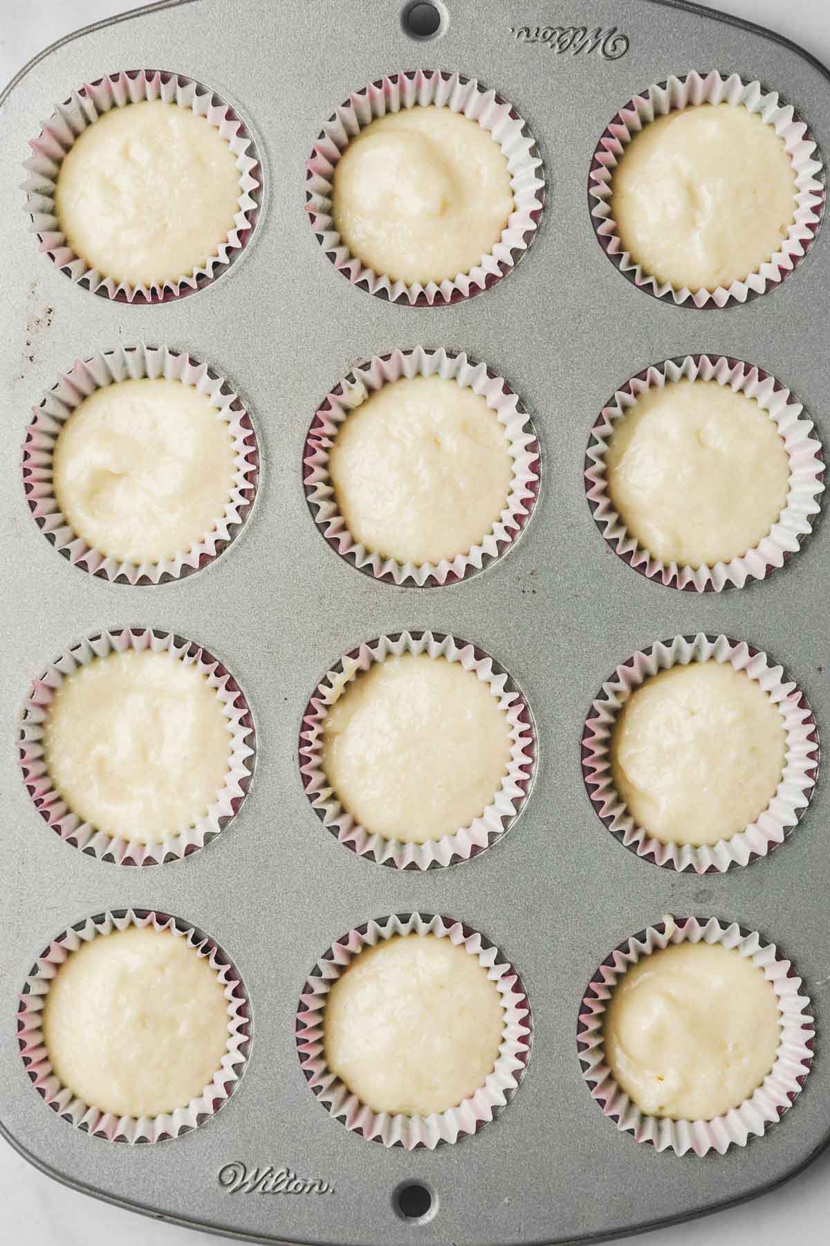 mini cupcakes with cupcake batter