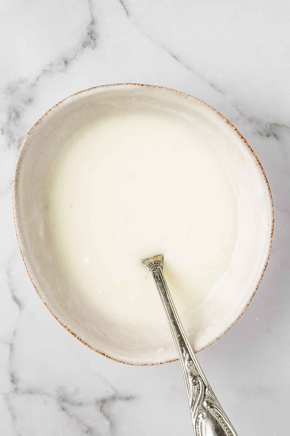 bowl with lemon glaze