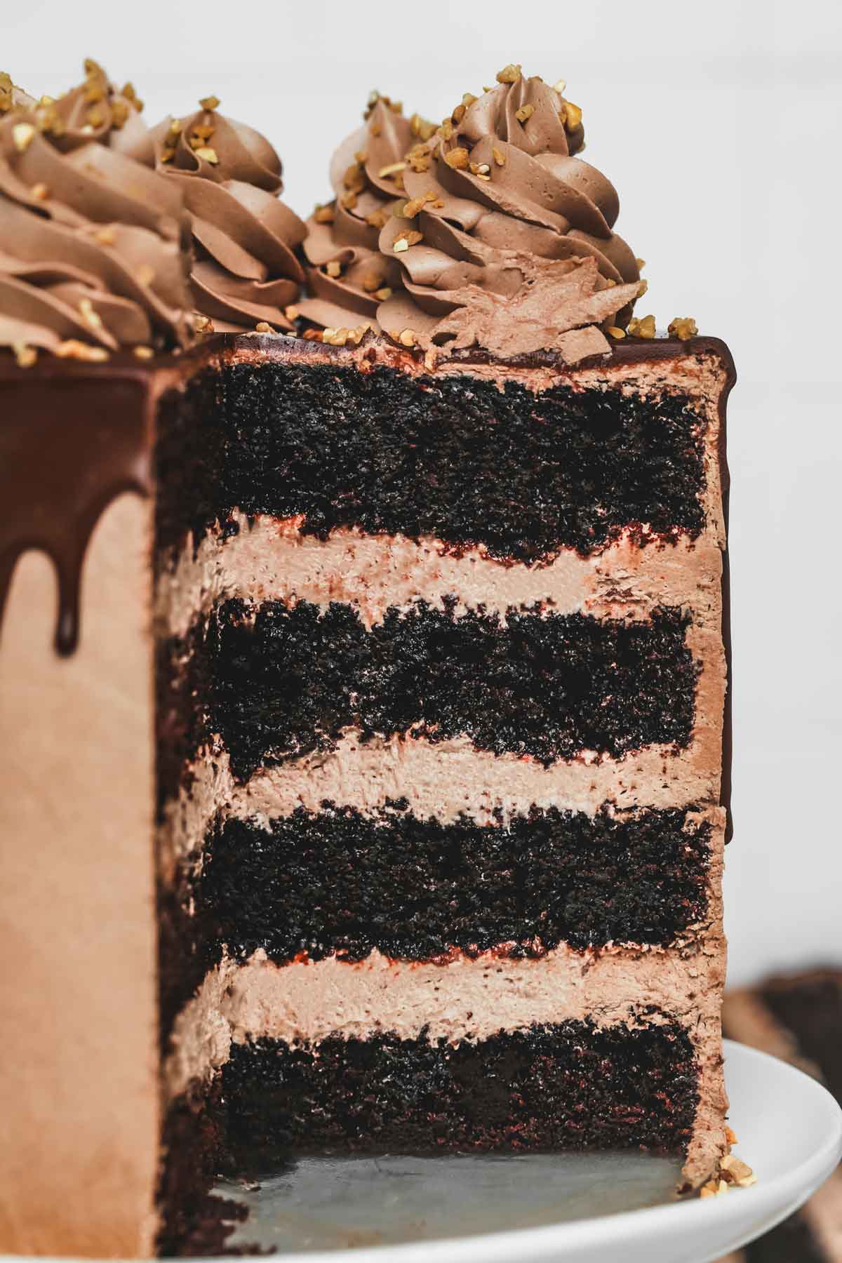 nutella cake sliced