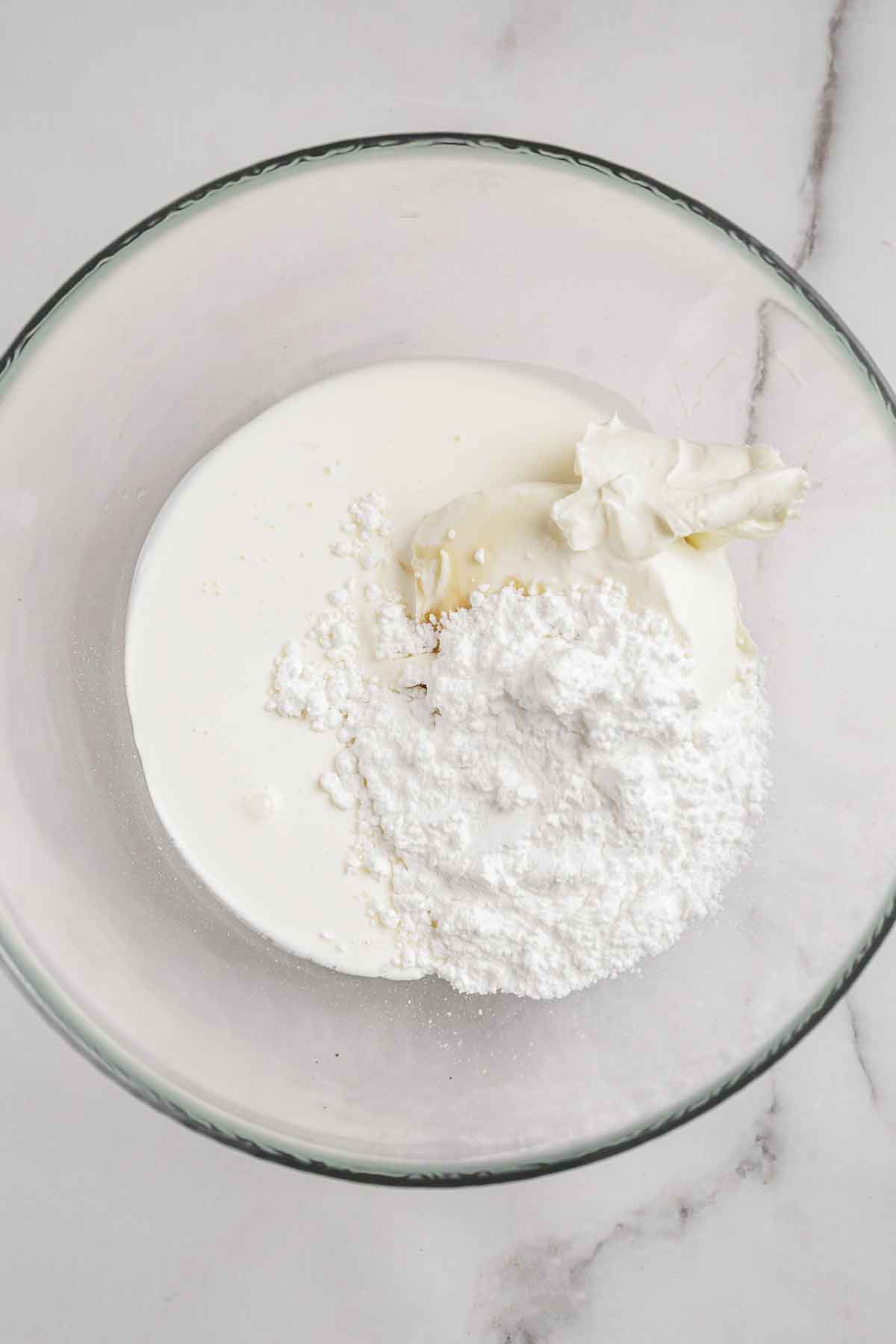 large mixing bowl with ingredients