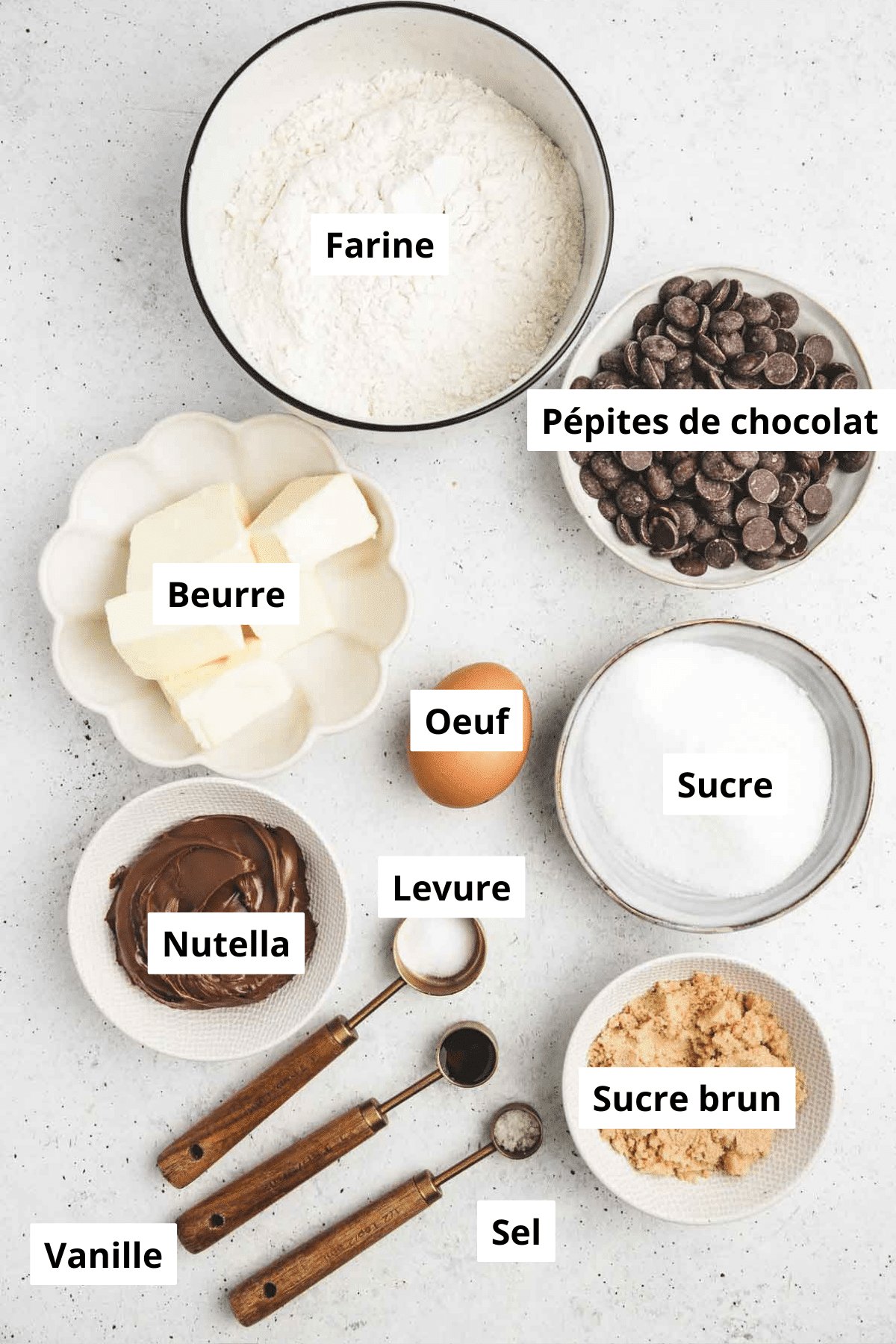 bols avec des ingrédients