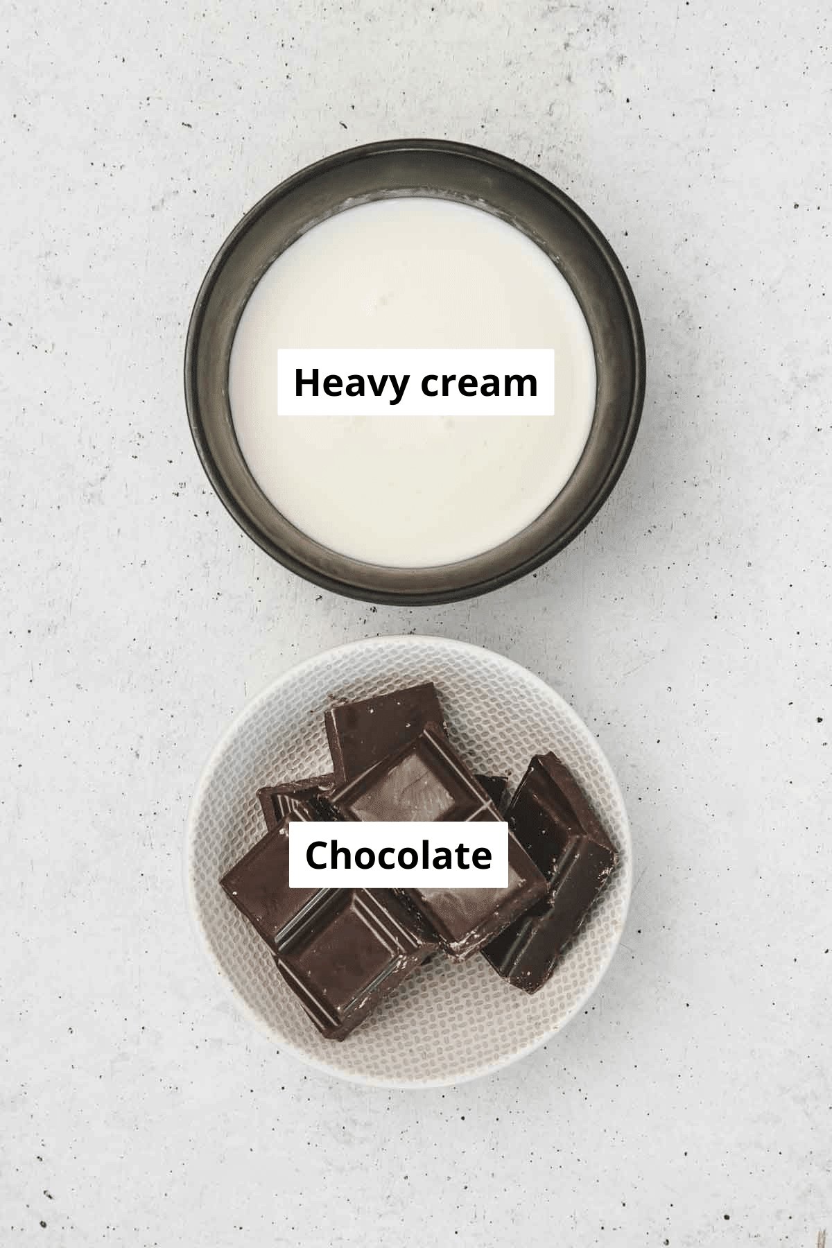 ingredients for chocolate drip glaze