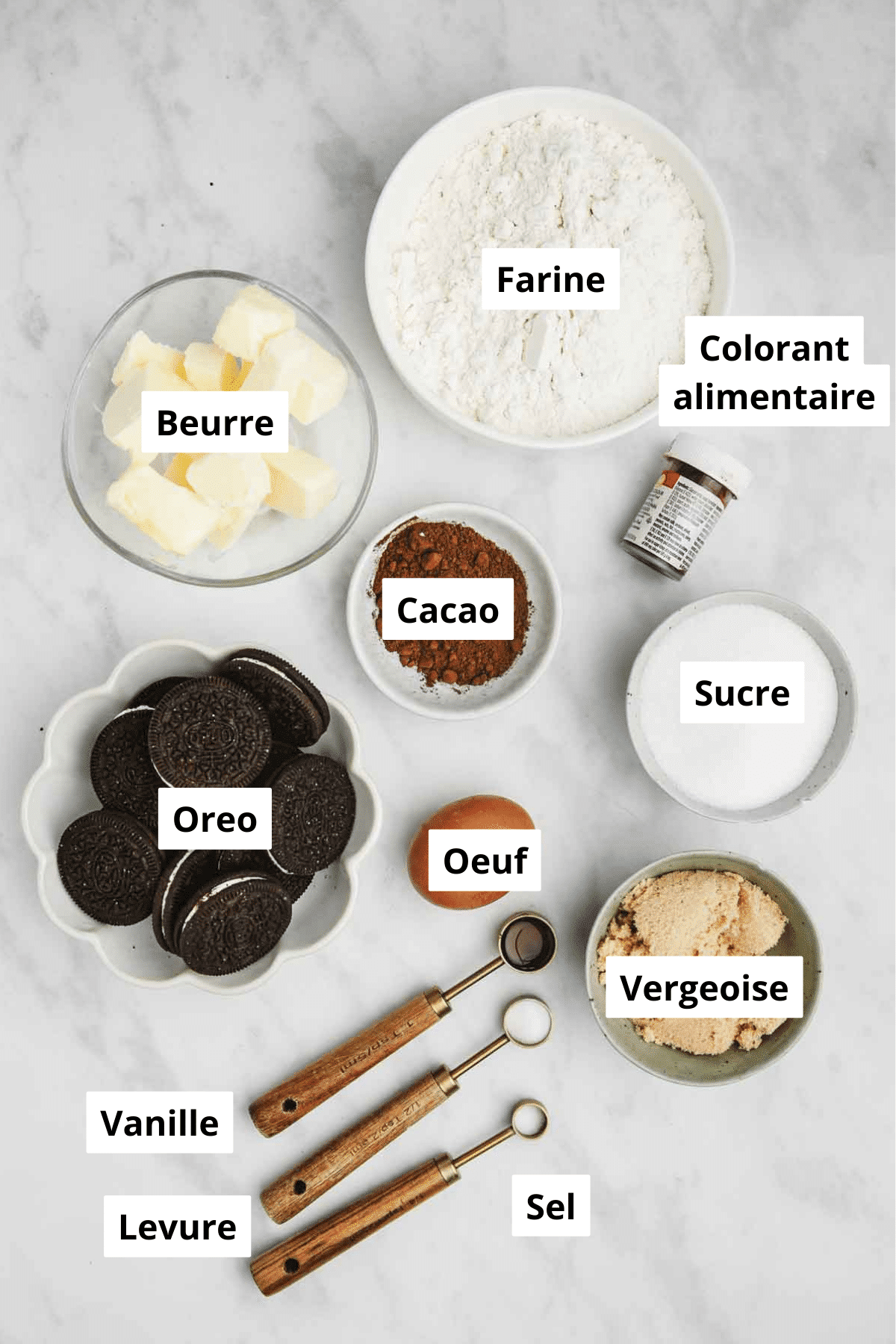 bols avec des ingrédients
