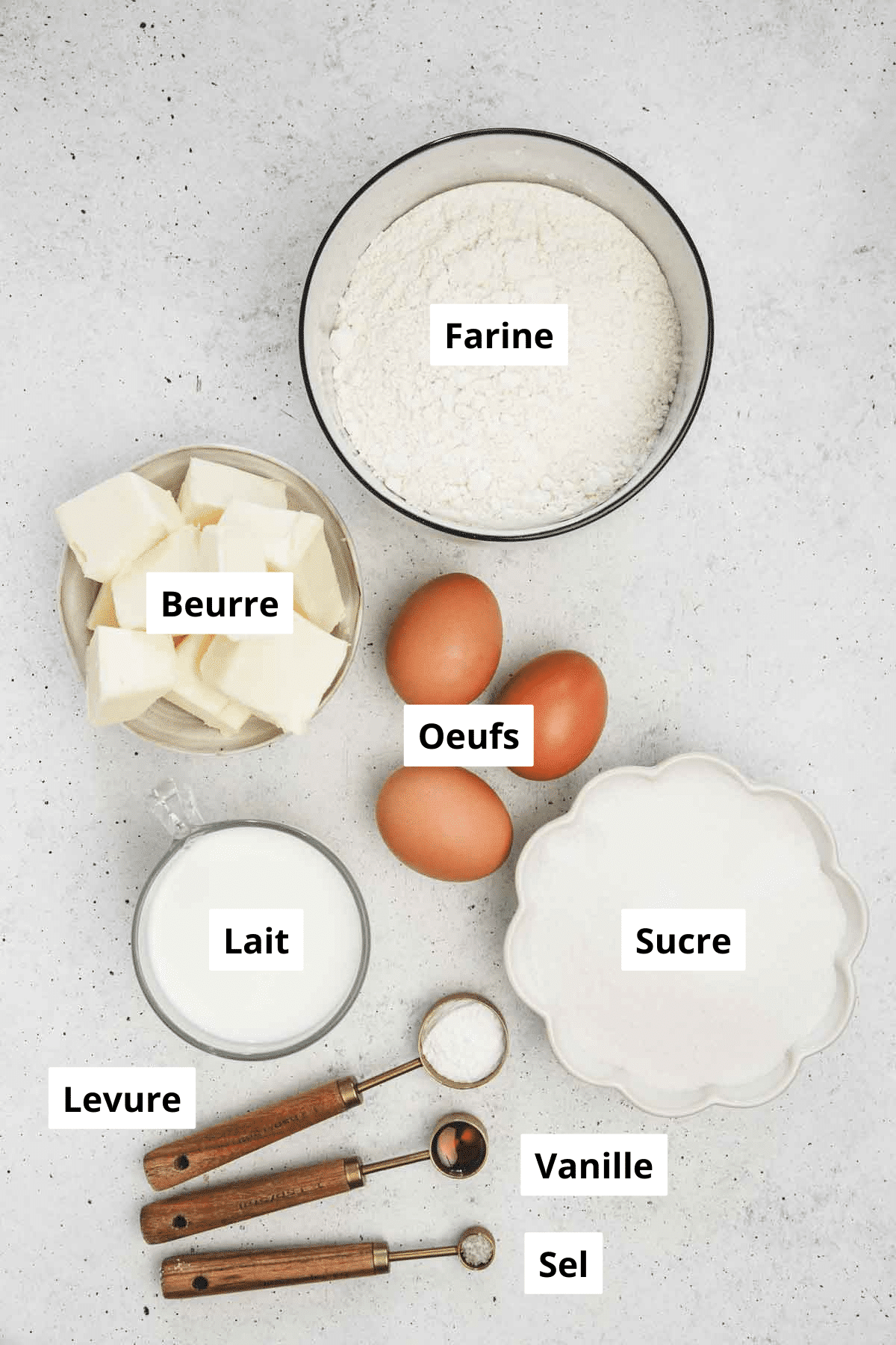 bols avec ingredients