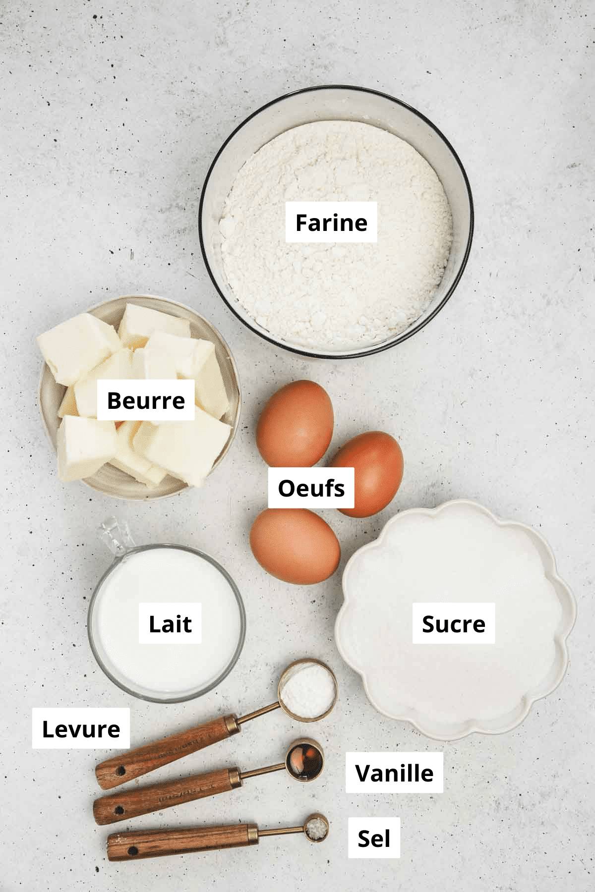 bols avec ingredients