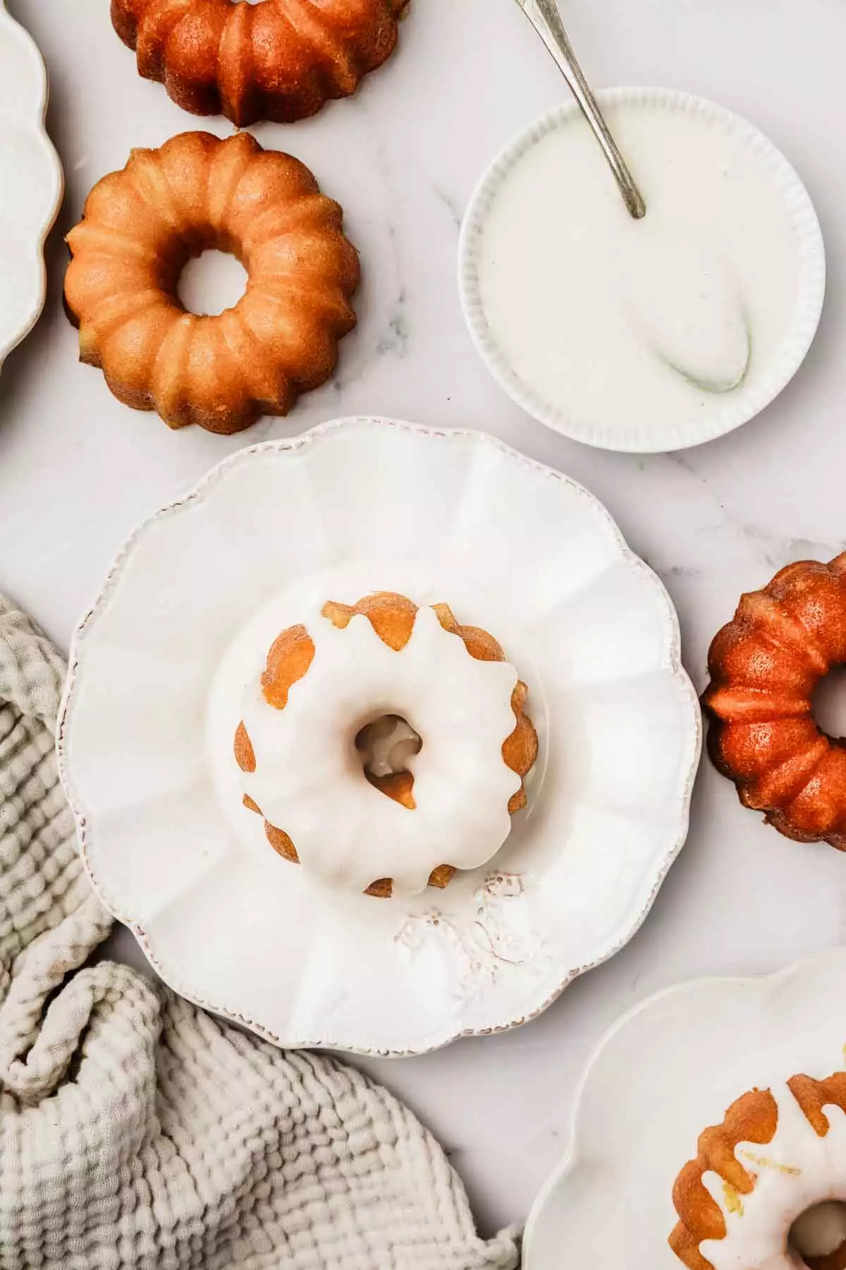 Mini lemon bundt cake with lemon glaze